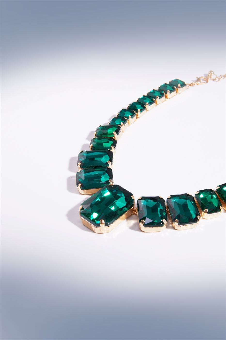 Green Faux Crystal Collar Necklace - Femi9 EG