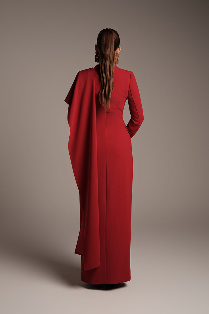 Red Crepe Dress