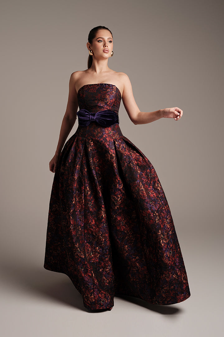 Colorful Brocade Dress