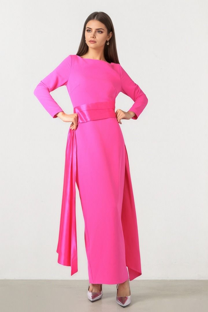 Column Silhouette Fuschia Dress