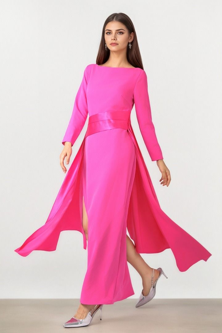 Column Silhouette Fuschia Dress