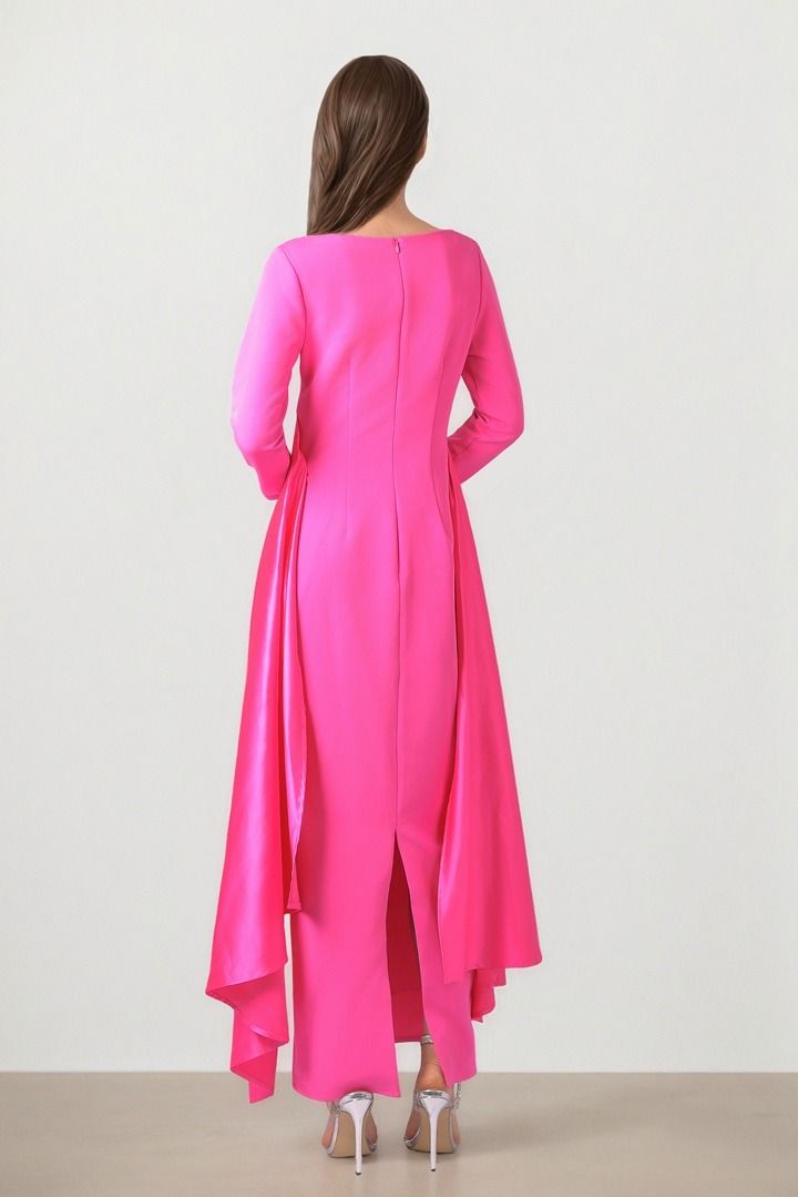 Column Silhouette Fuschia Dress