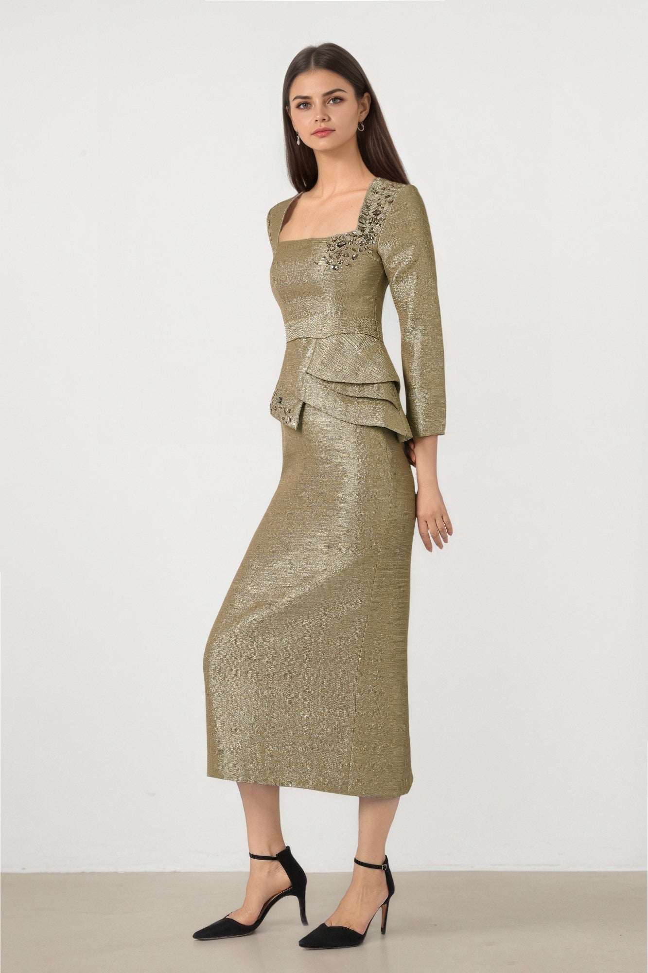 Brocade Pencil Skirt