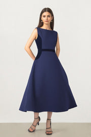 Navy Crepe Dress