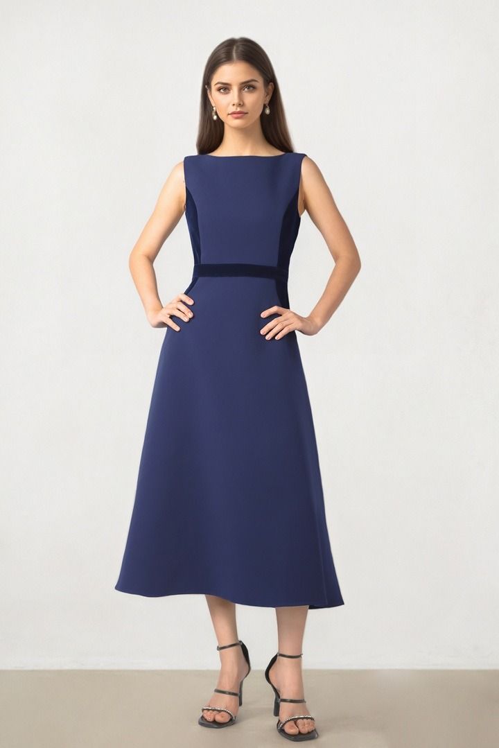 Navy Crepe Dress