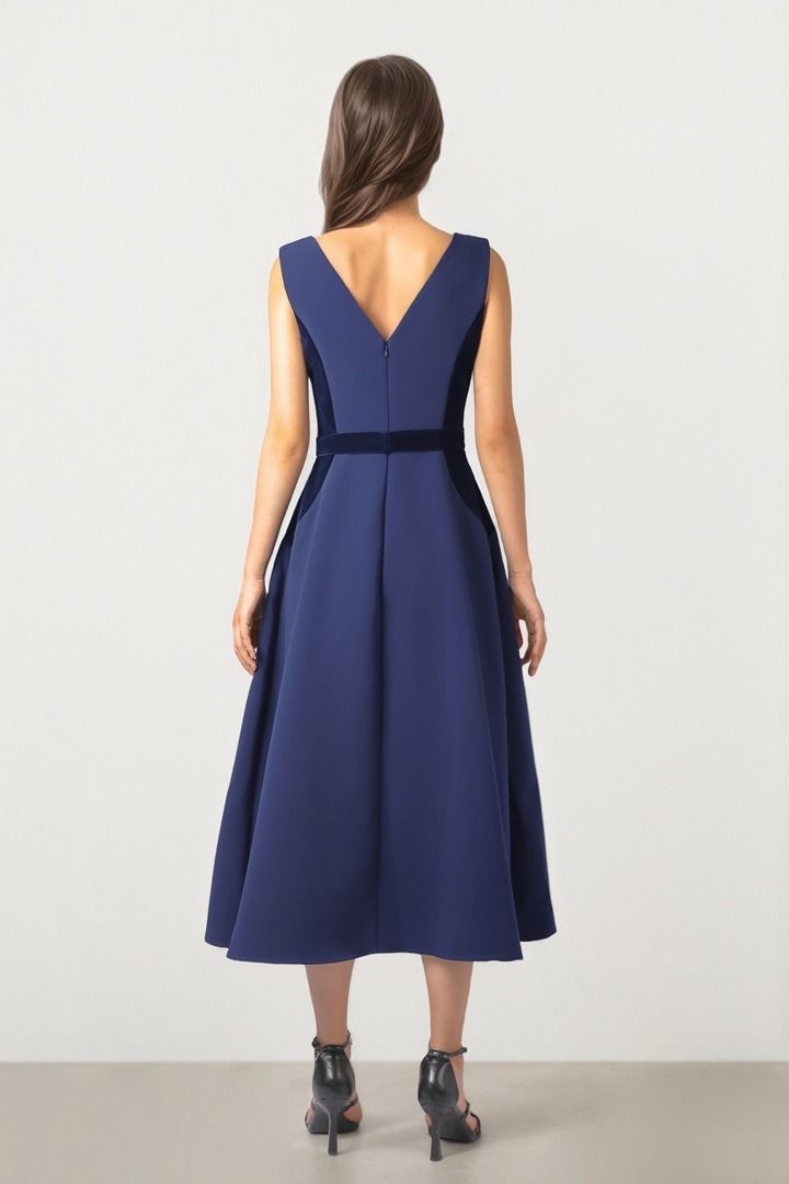 Navy Crepe Dress