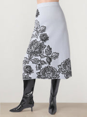 Blue-Black Knit Skirt