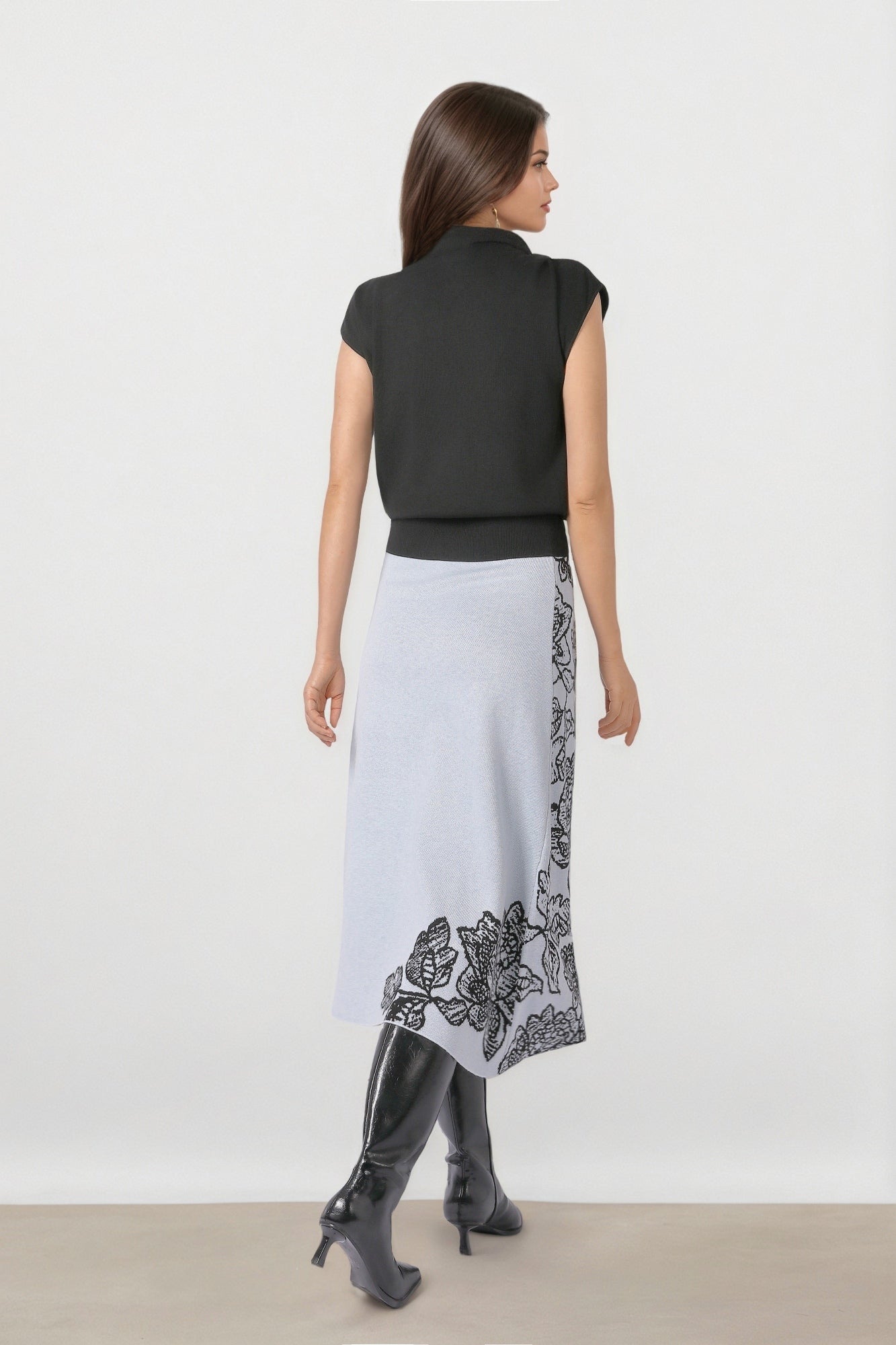 Blue-Black Knit Skirt