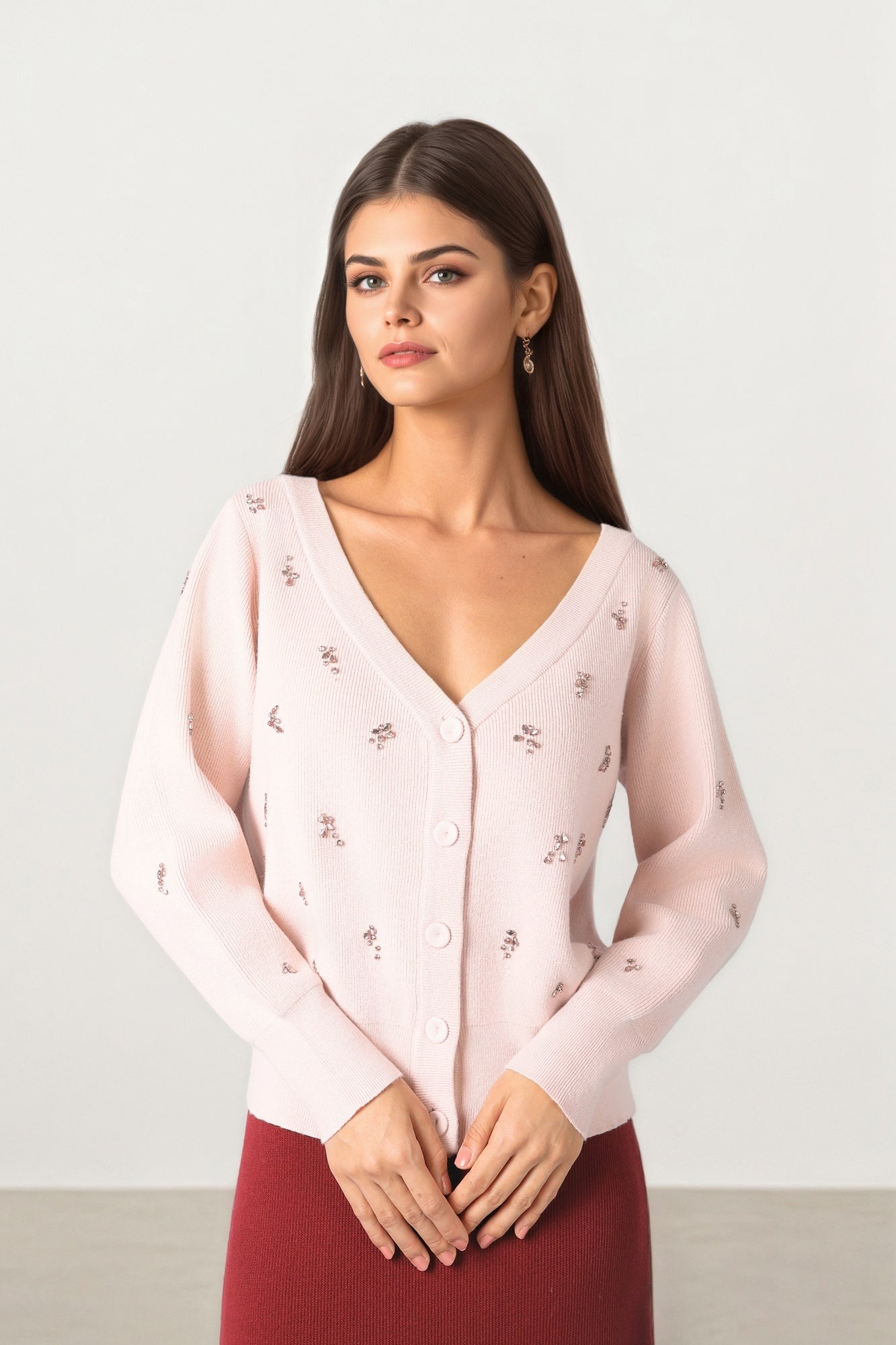 Pink Button Knit Top