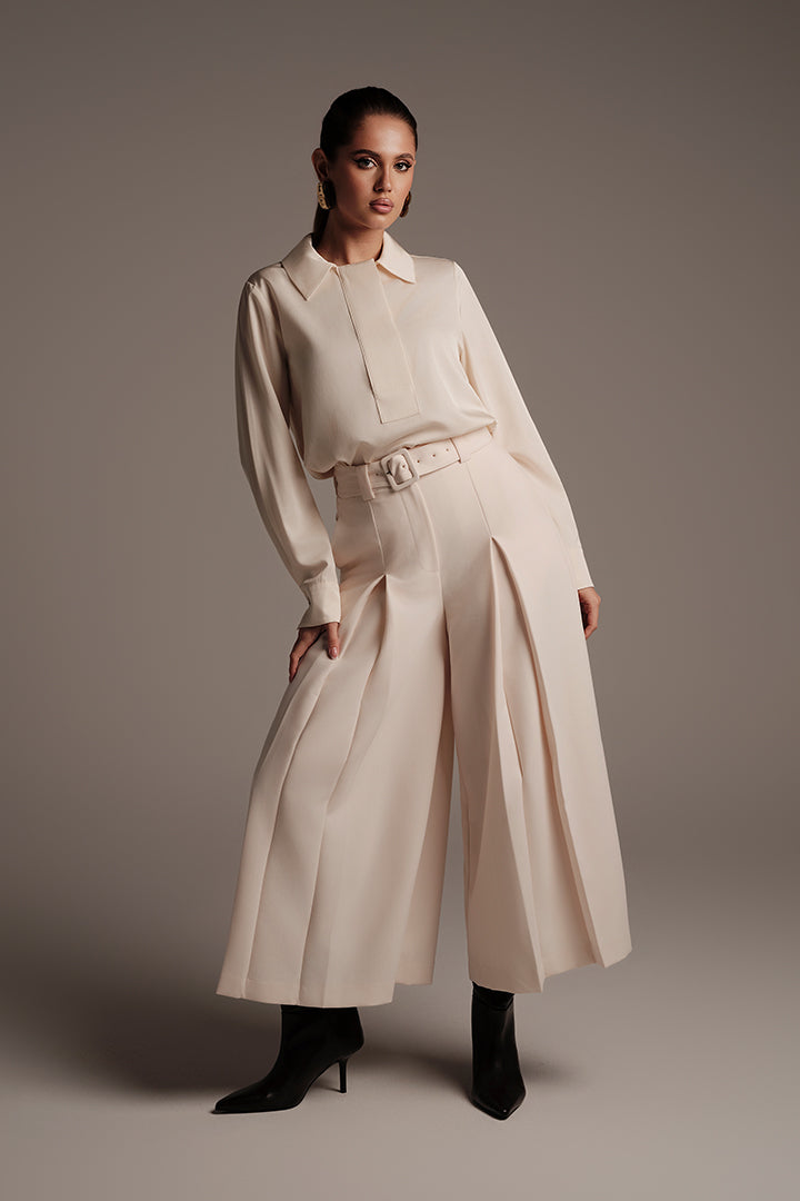 Crepe Wide Pants