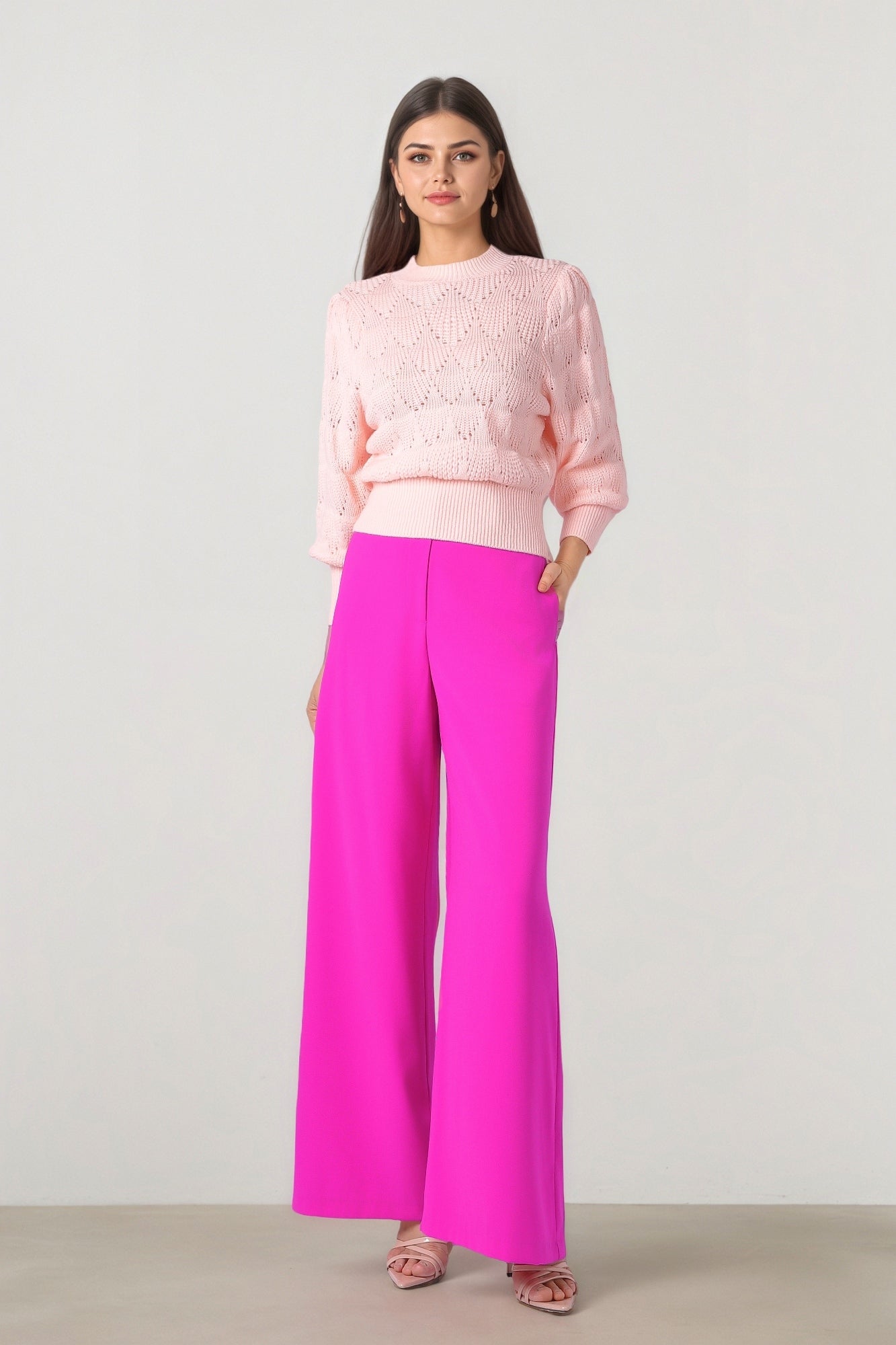 Fuchsia Crepe Pants