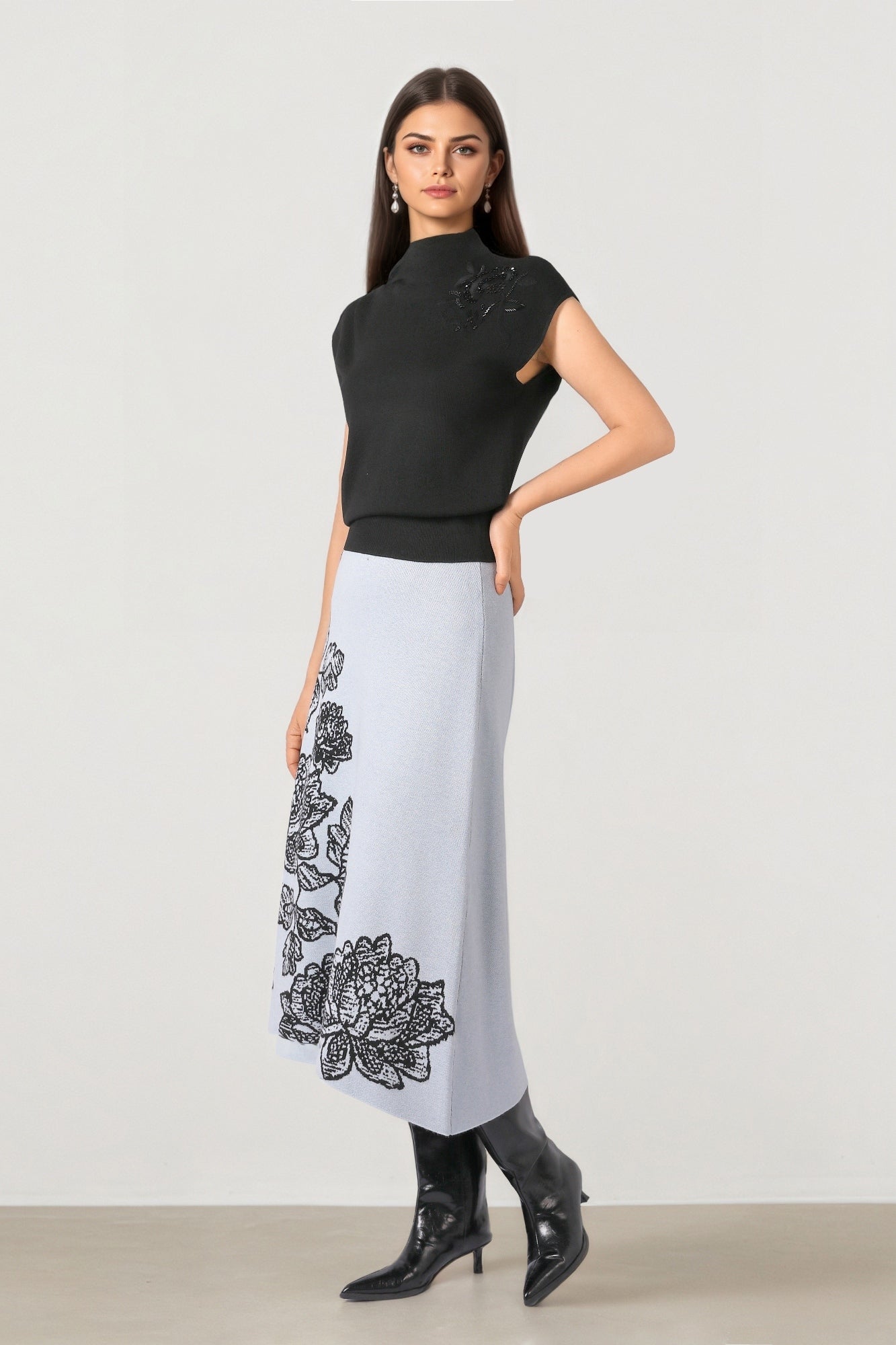 Black Short-Sleeve Knit