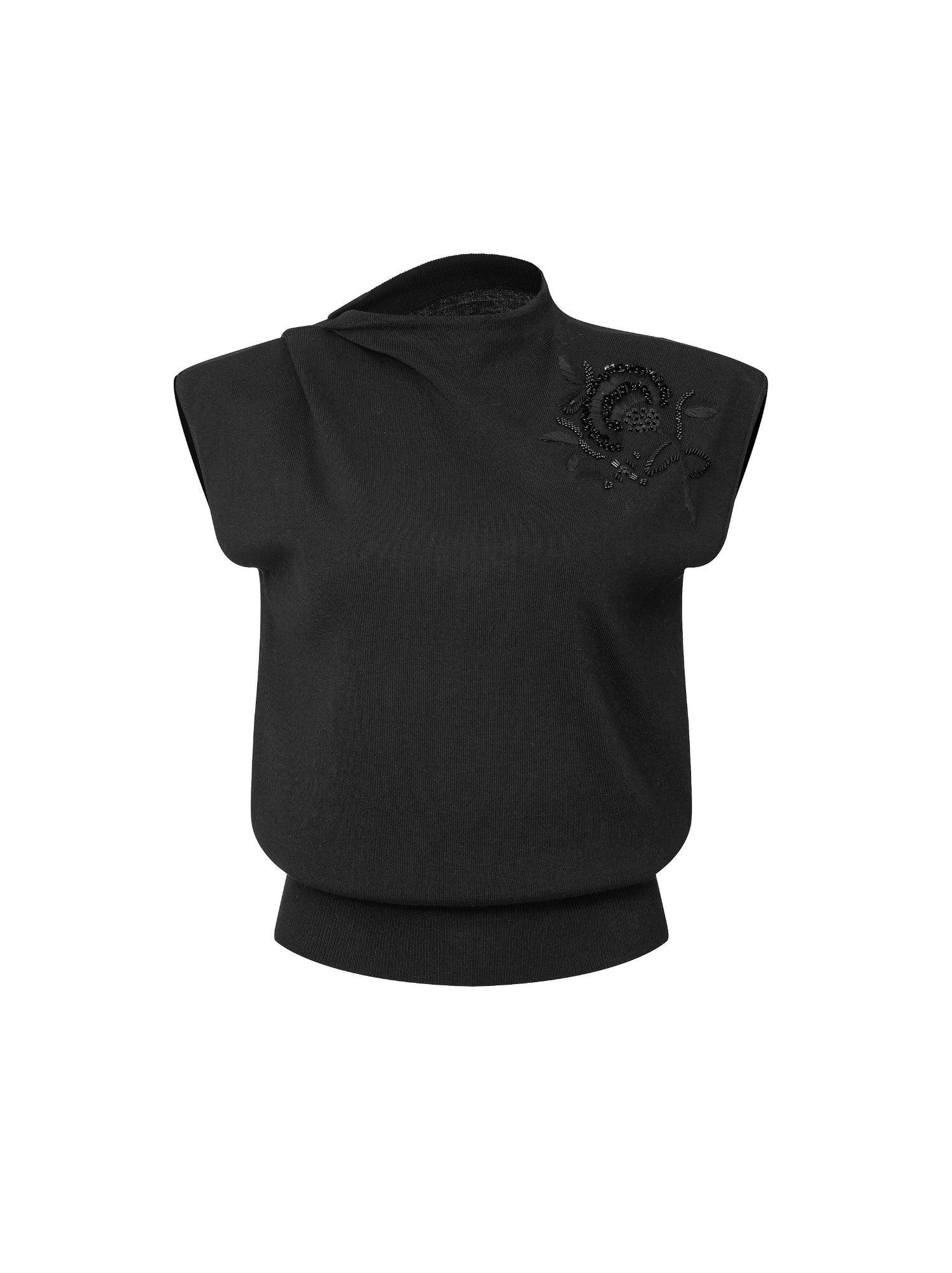Black Short-Sleeve Knit