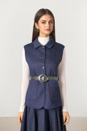Dark Blue Denim Vest