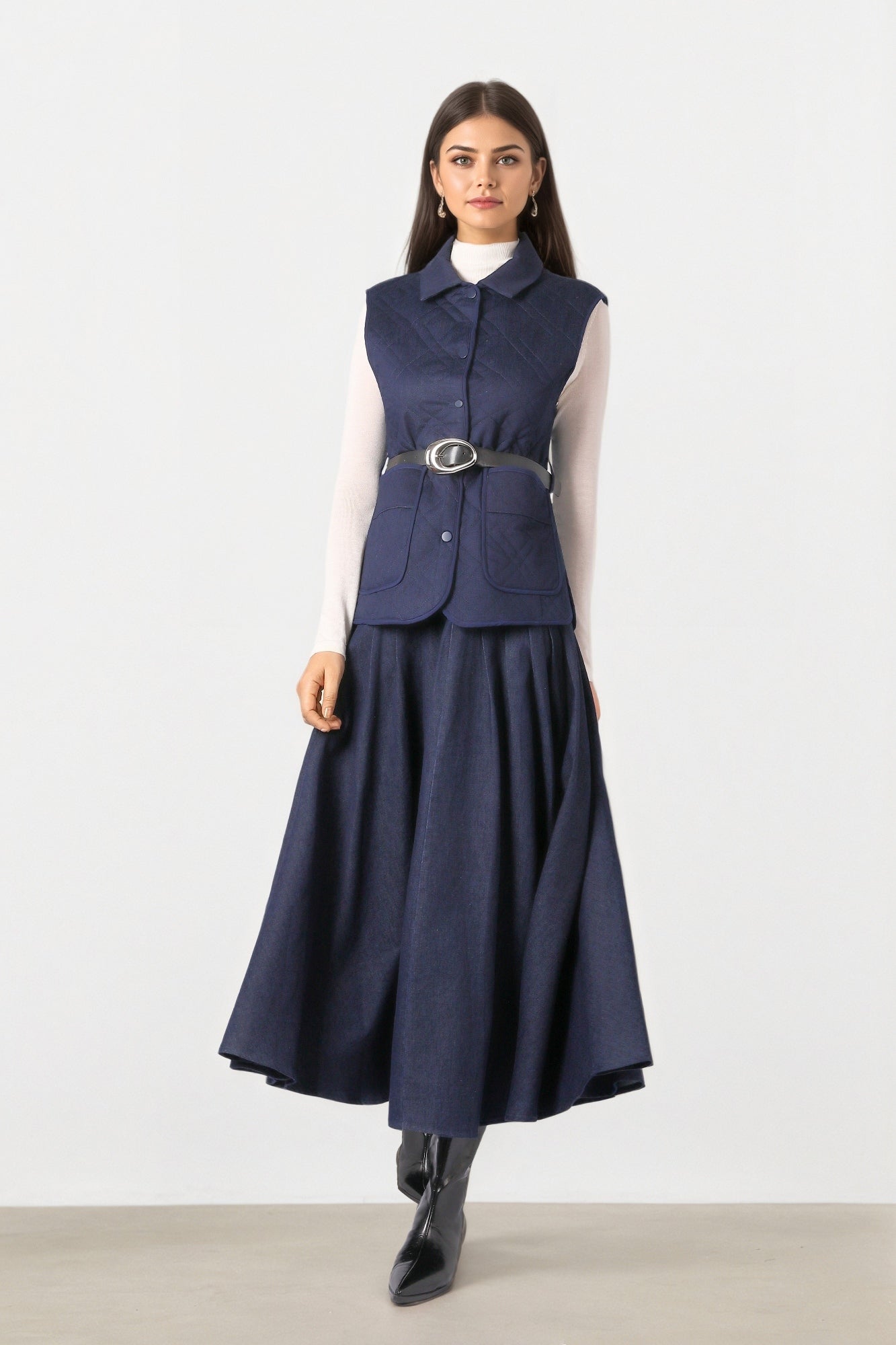 Dark Blue Denim Vest