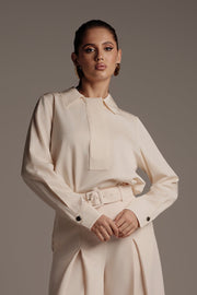 Crepe Button Blouse