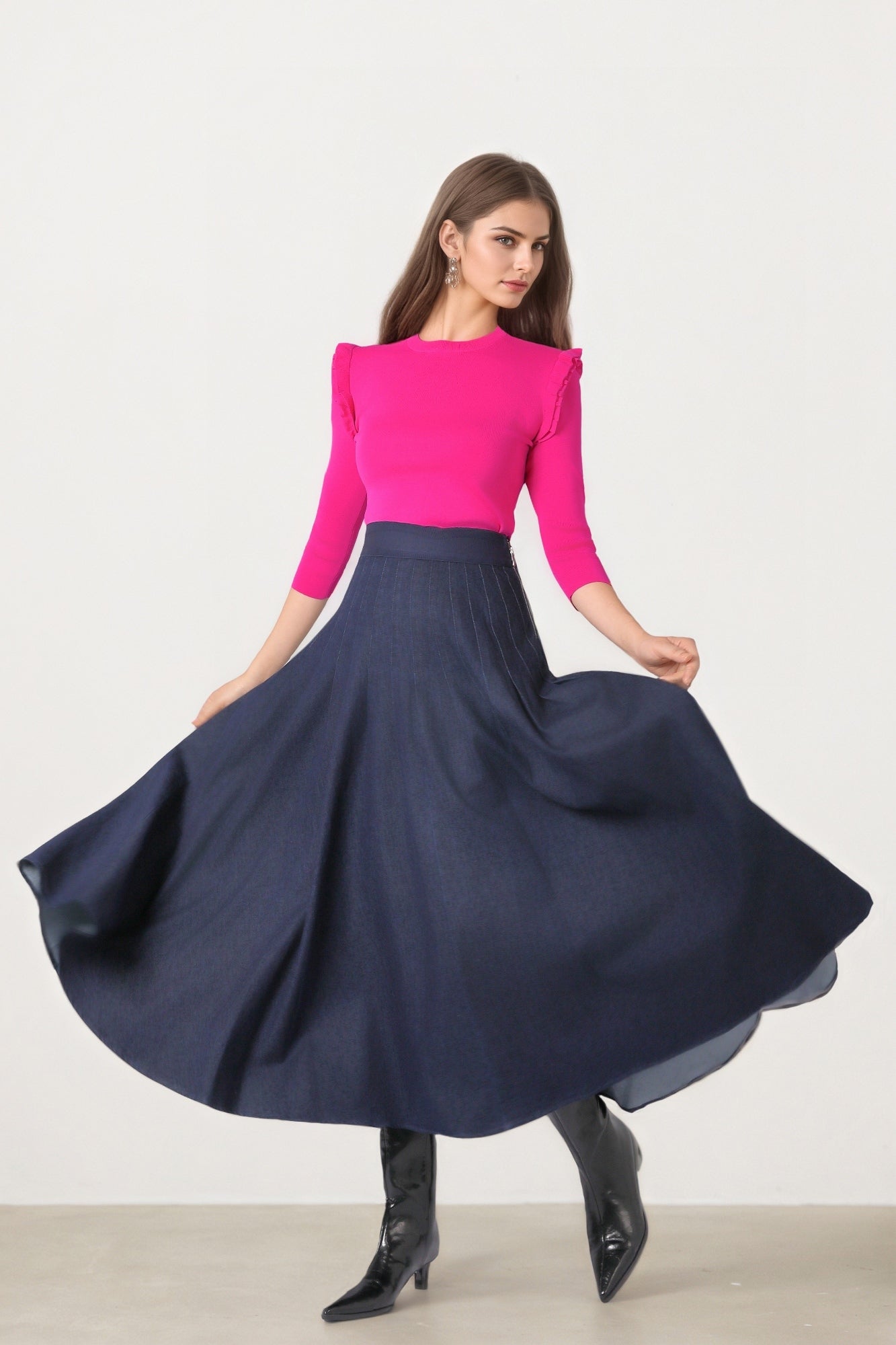 Dark Blue Denim Skirt