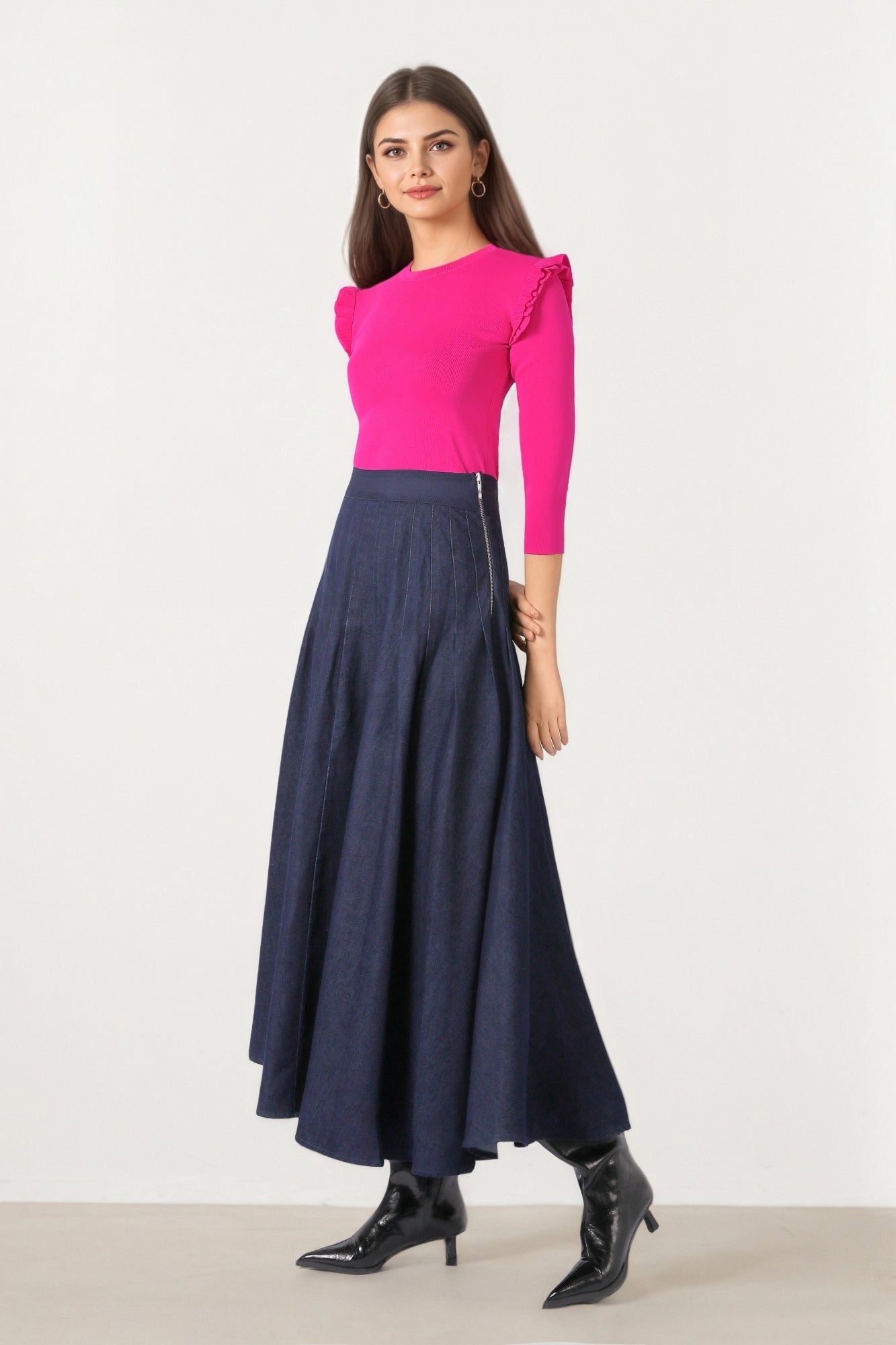 Dark Blue Denim Skirt