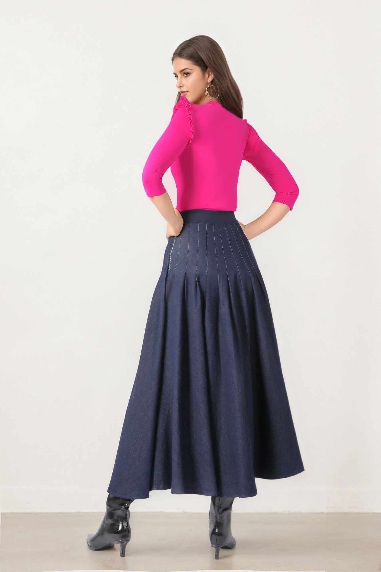Dark Blue Denim Skirt