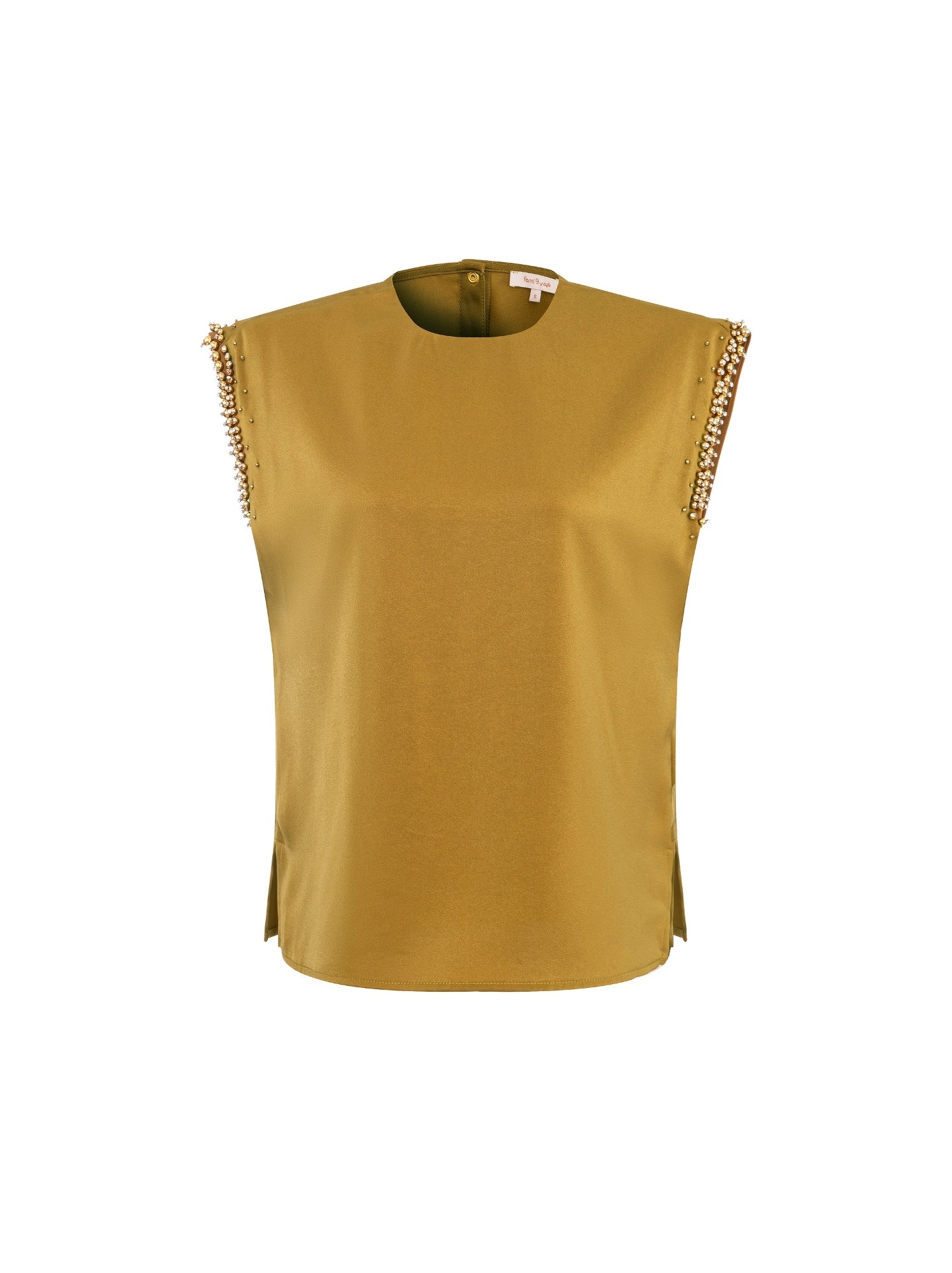 Olive Satin Top