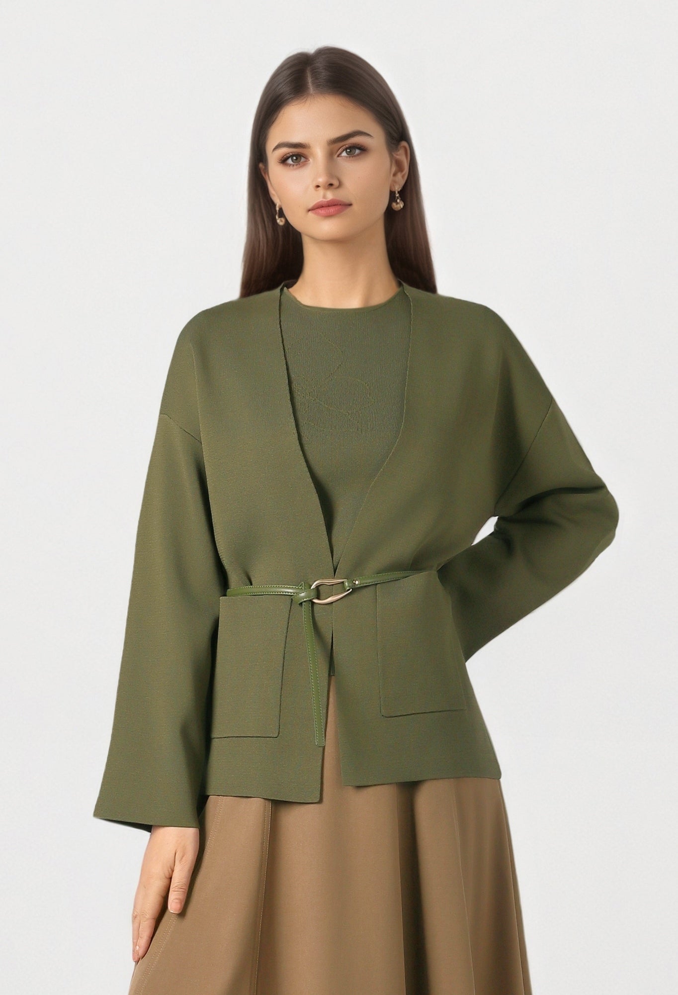 Belted Knit Cardigan