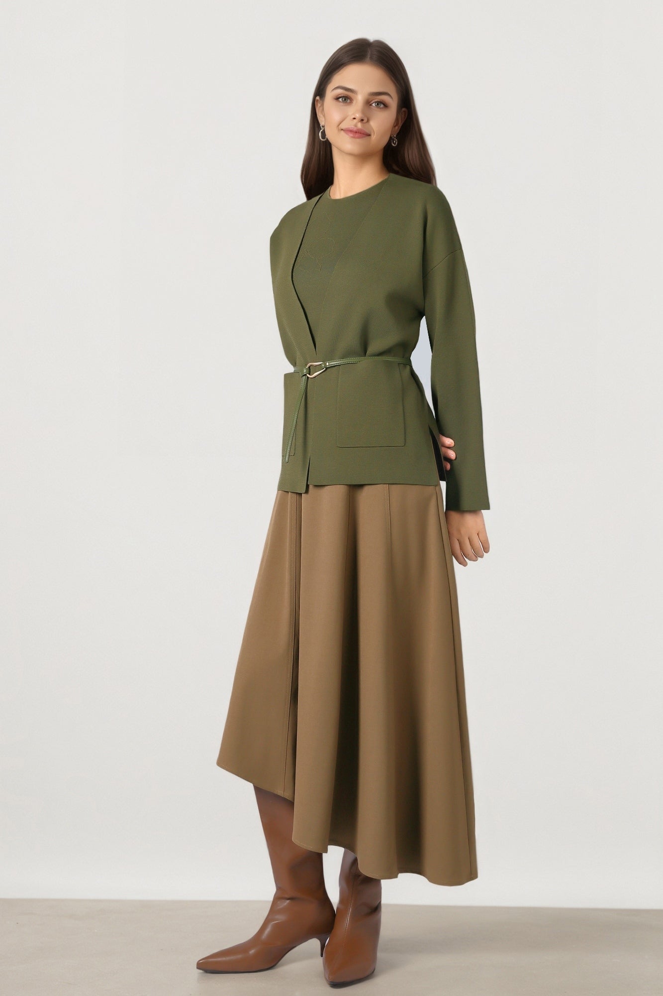 Belted Knit Cardigan