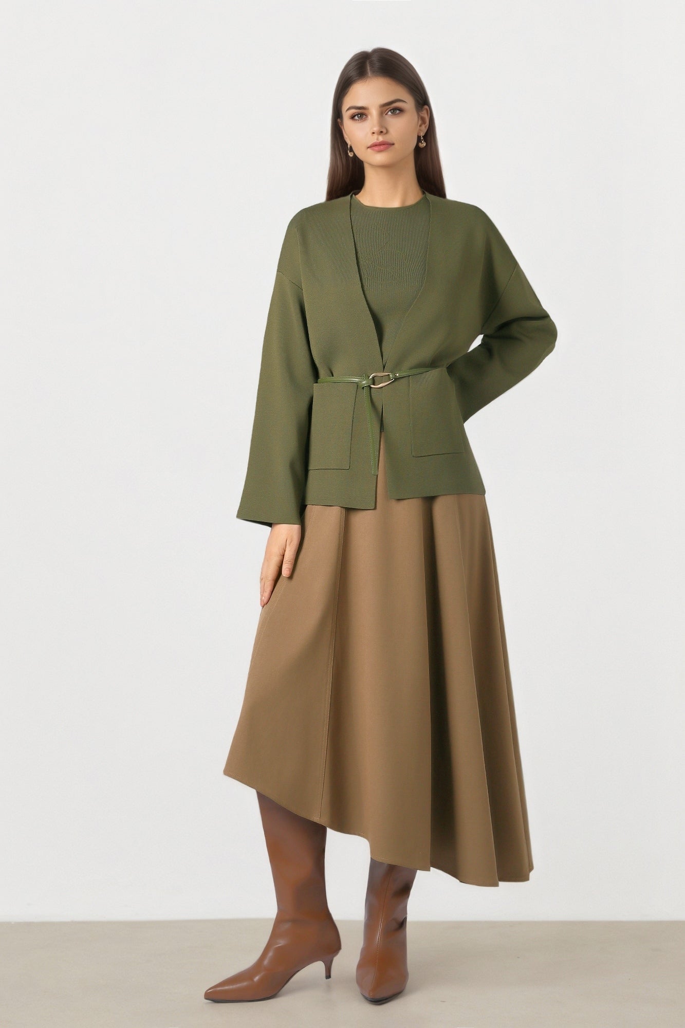 Belted Knit Cardigan