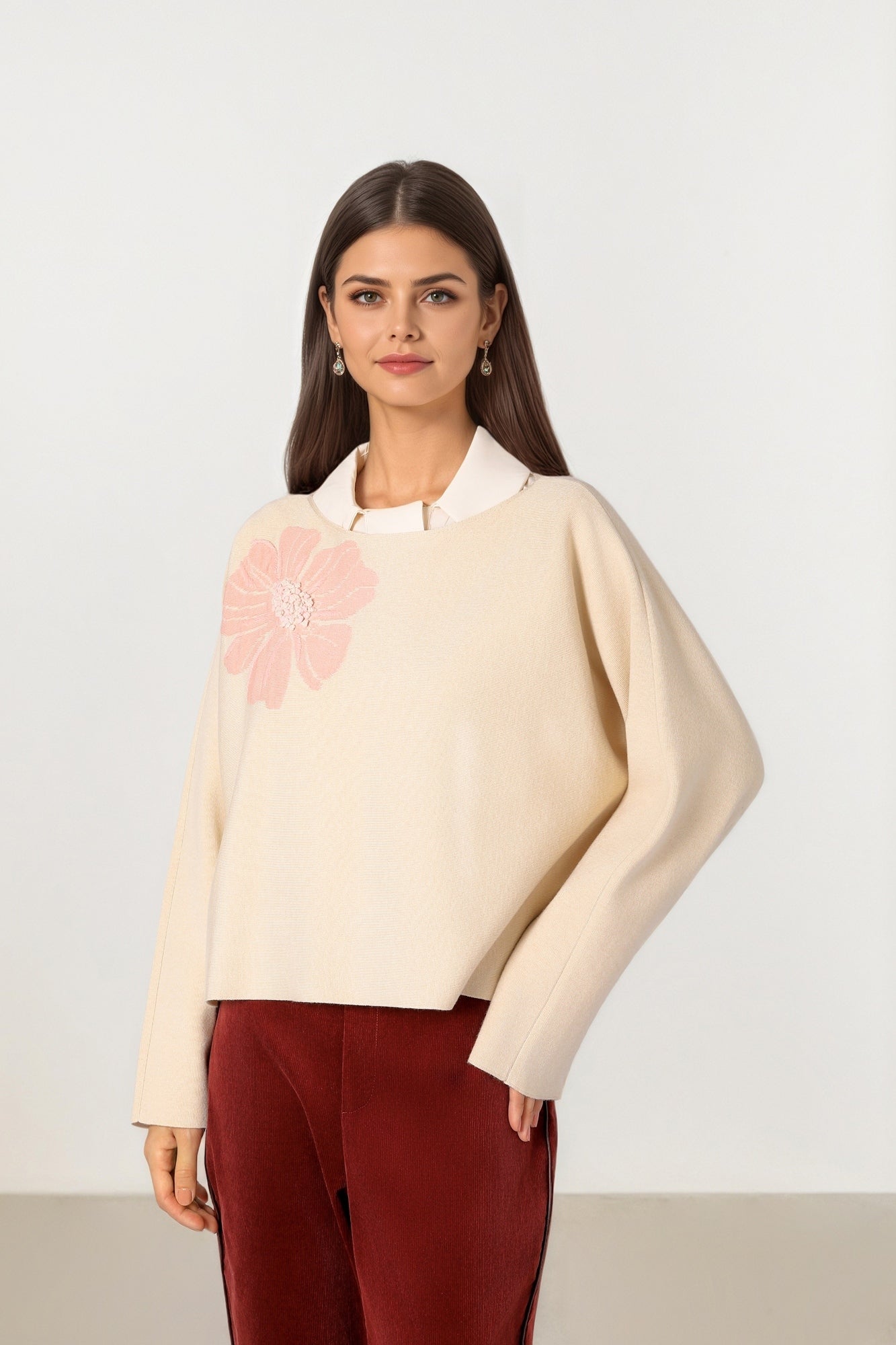 Two-Tone Knit Pullover