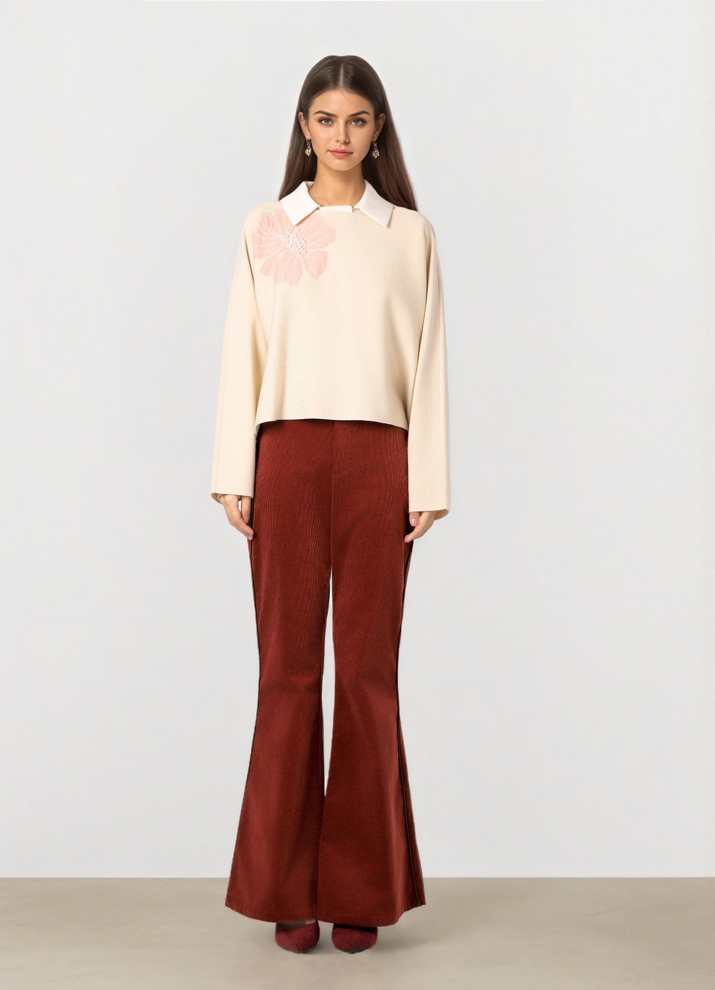 Two-Tone Knit Pullover