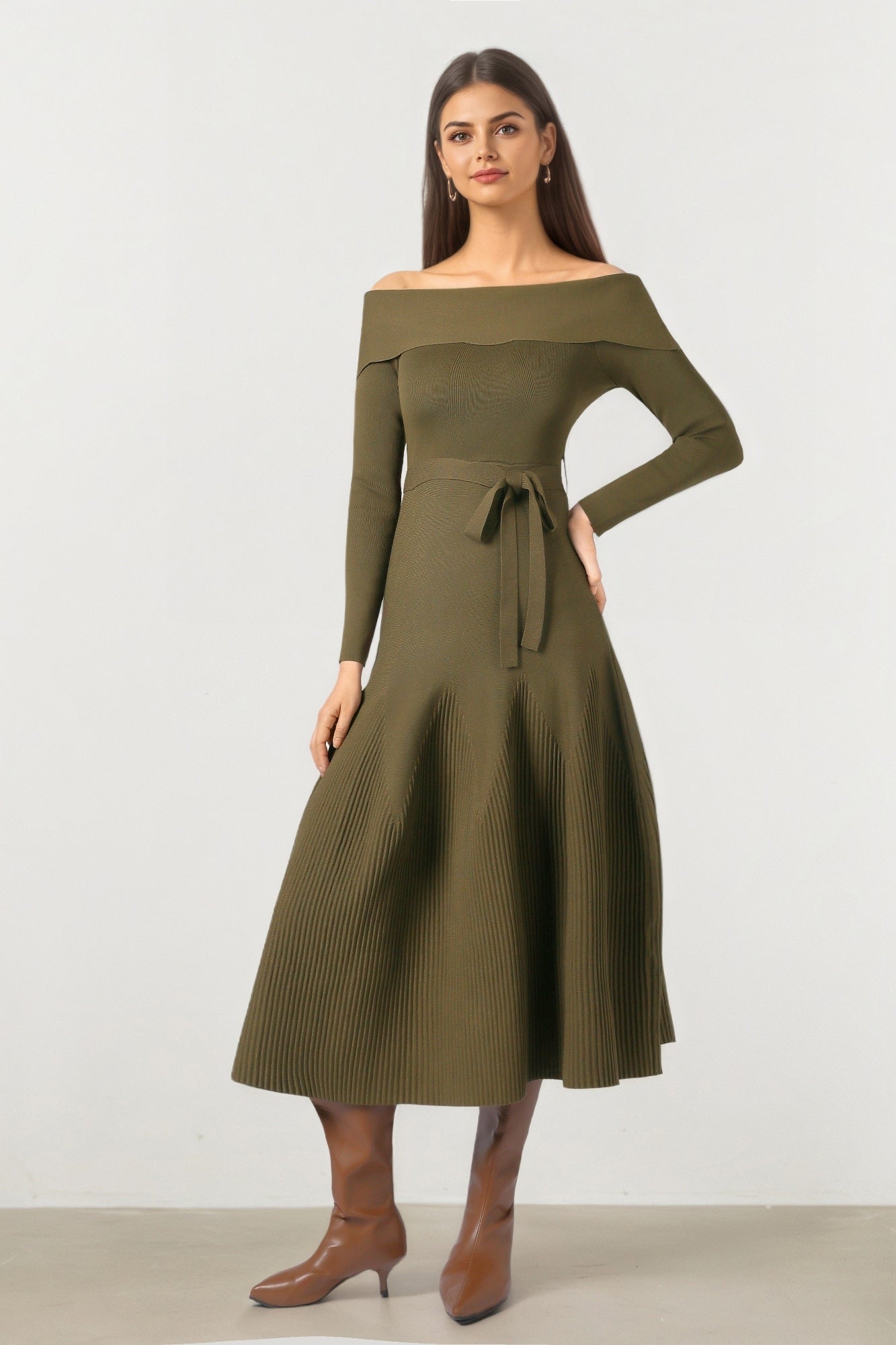 Tiered Midi Knit Dress - Femi9 EG