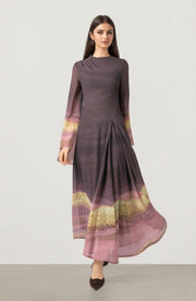 Chiffon Mixed-Print Dress