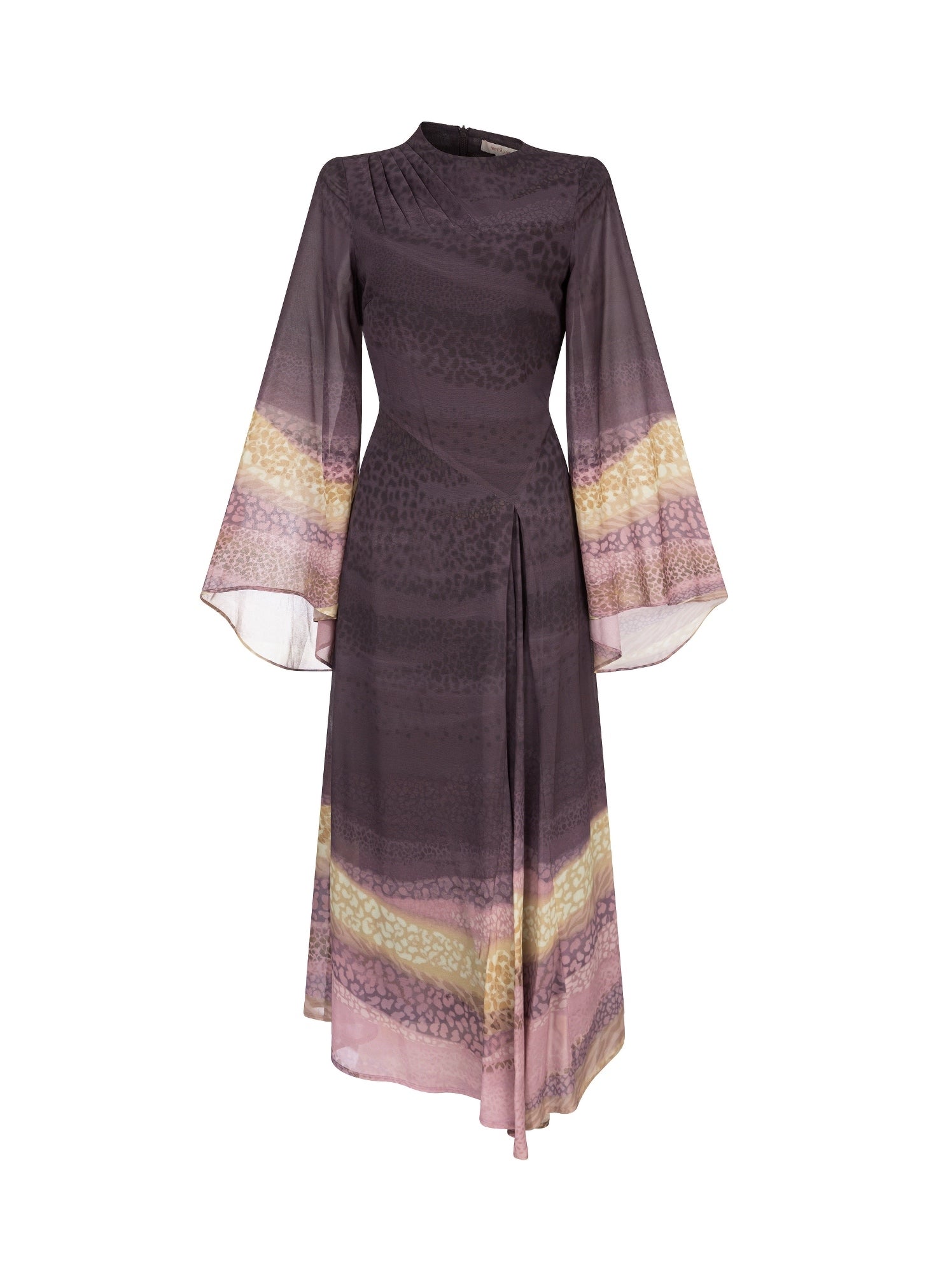 Chiffon Mixed-Print Dress