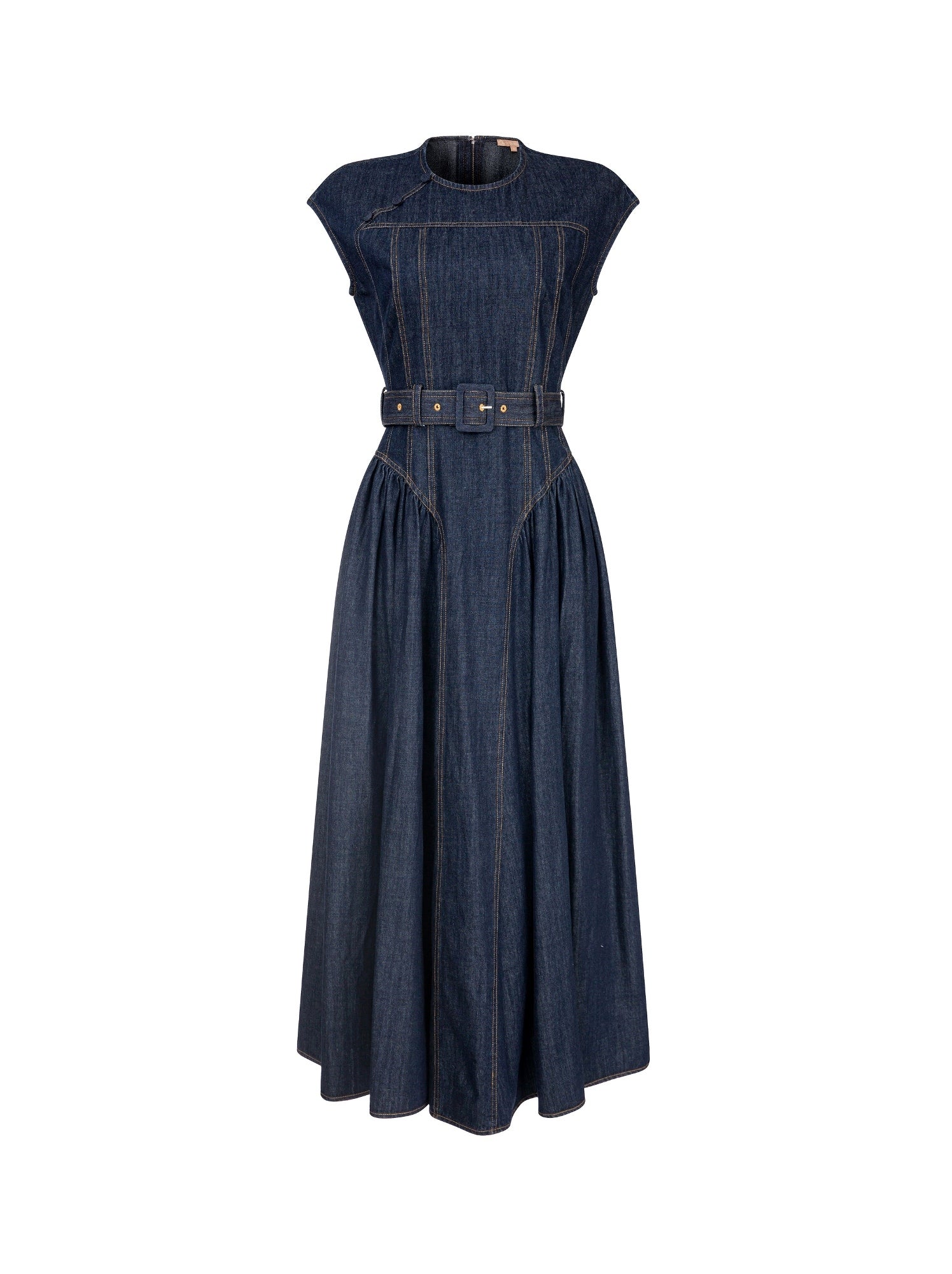 Blue Denim Midi Dress
