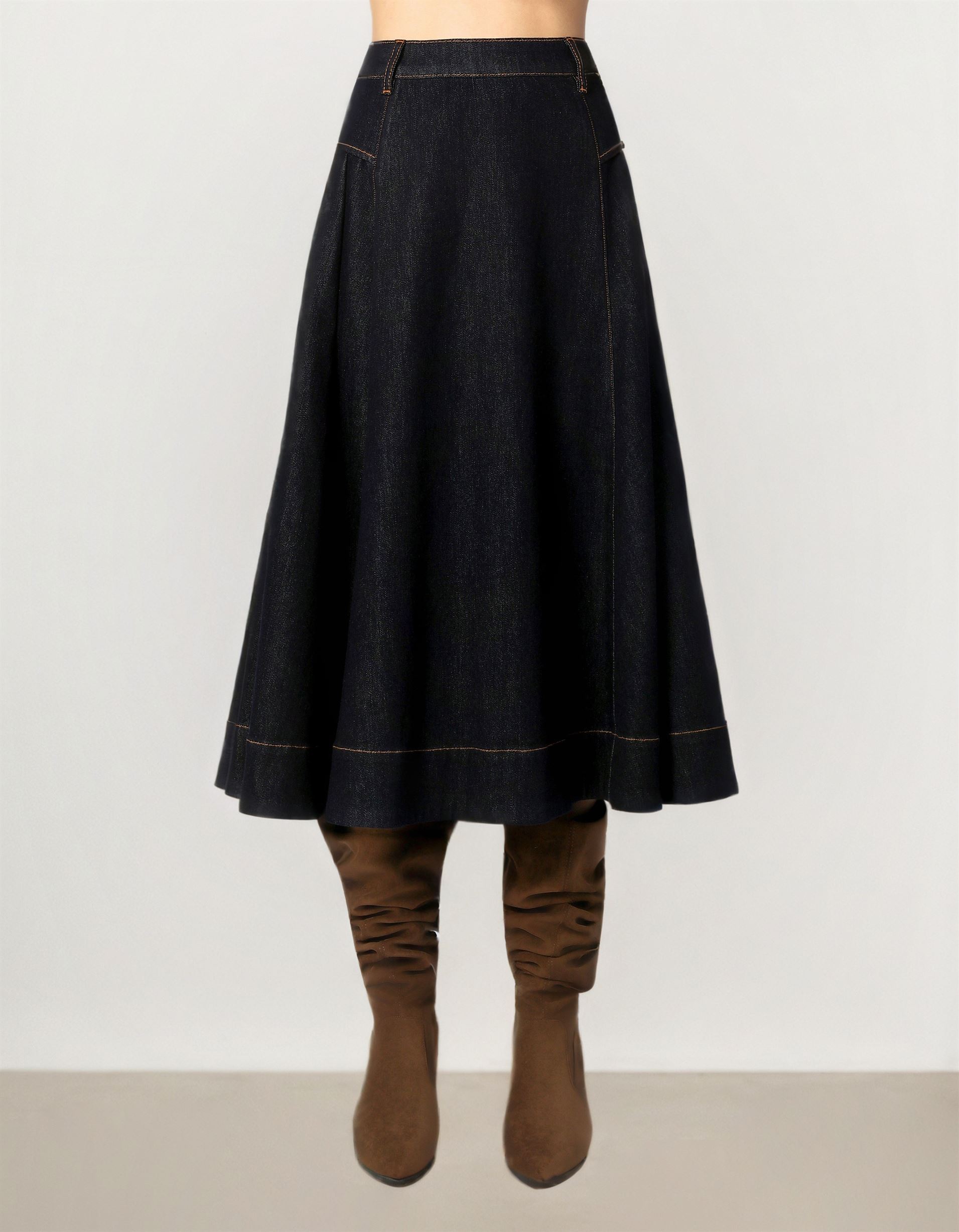 Dark Blue Denim Skirt