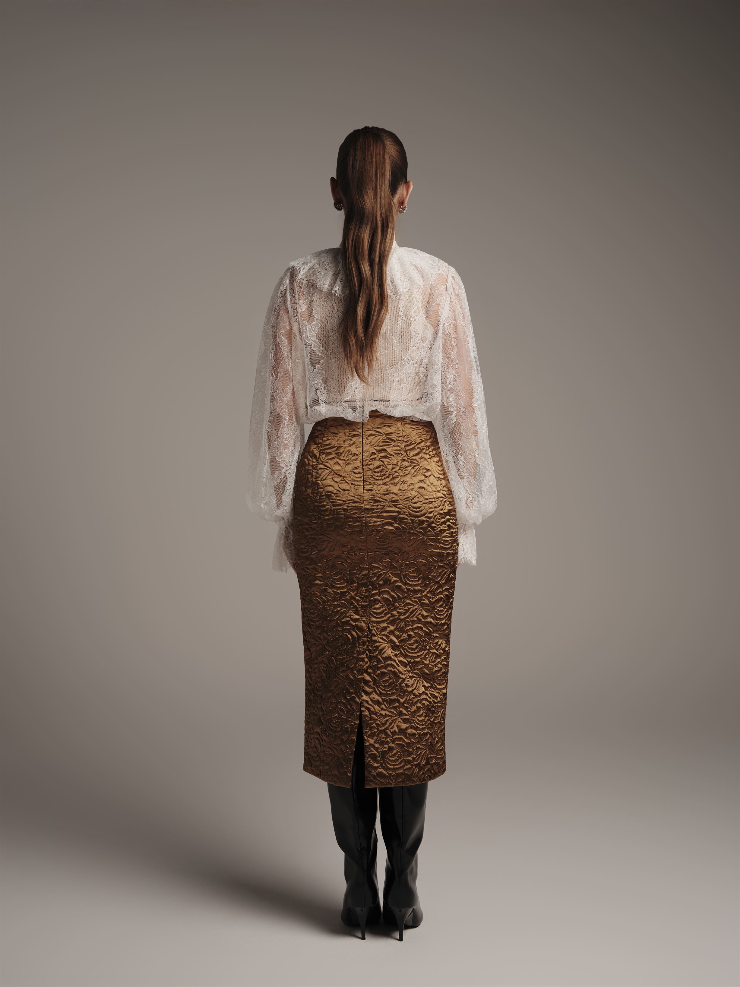 Lace Blouse With Brooch