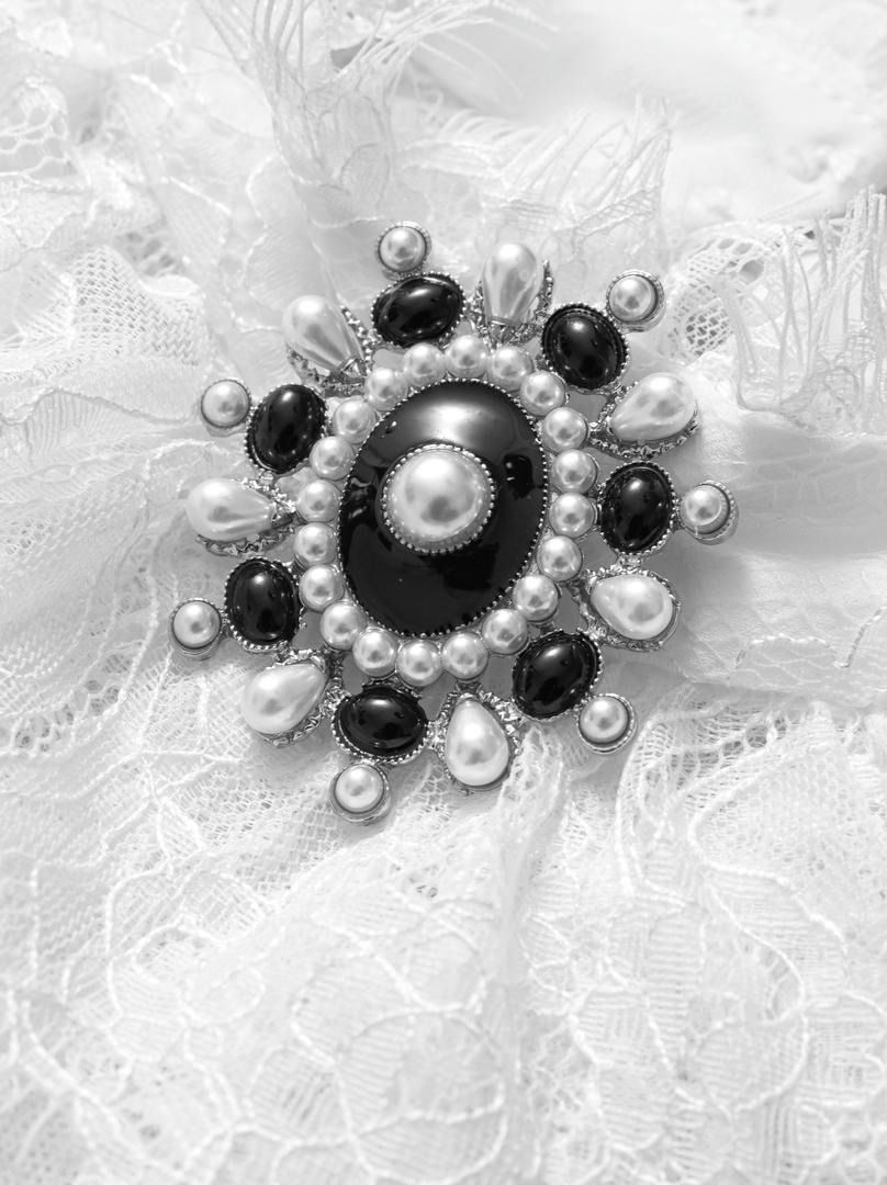 Lace Blouse With Brooch