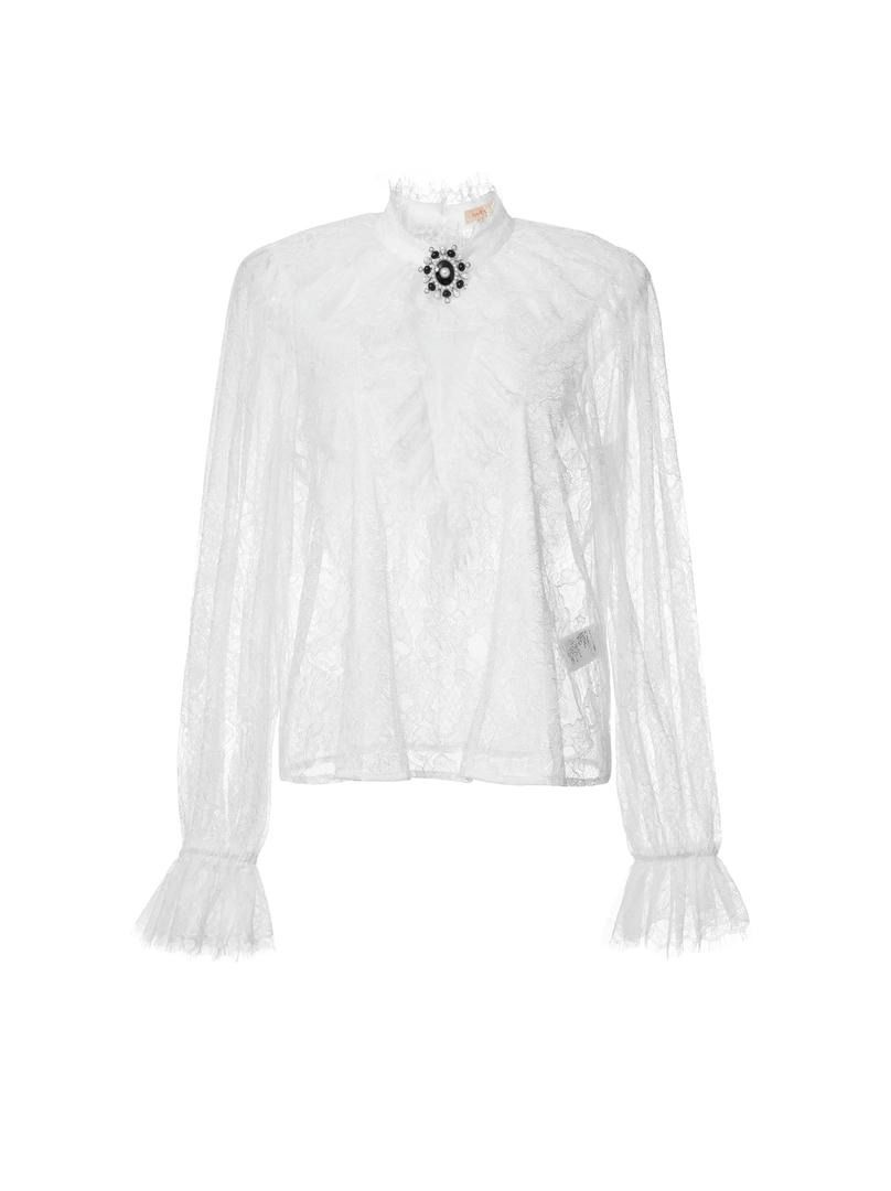 Lace Blouse With Brooch