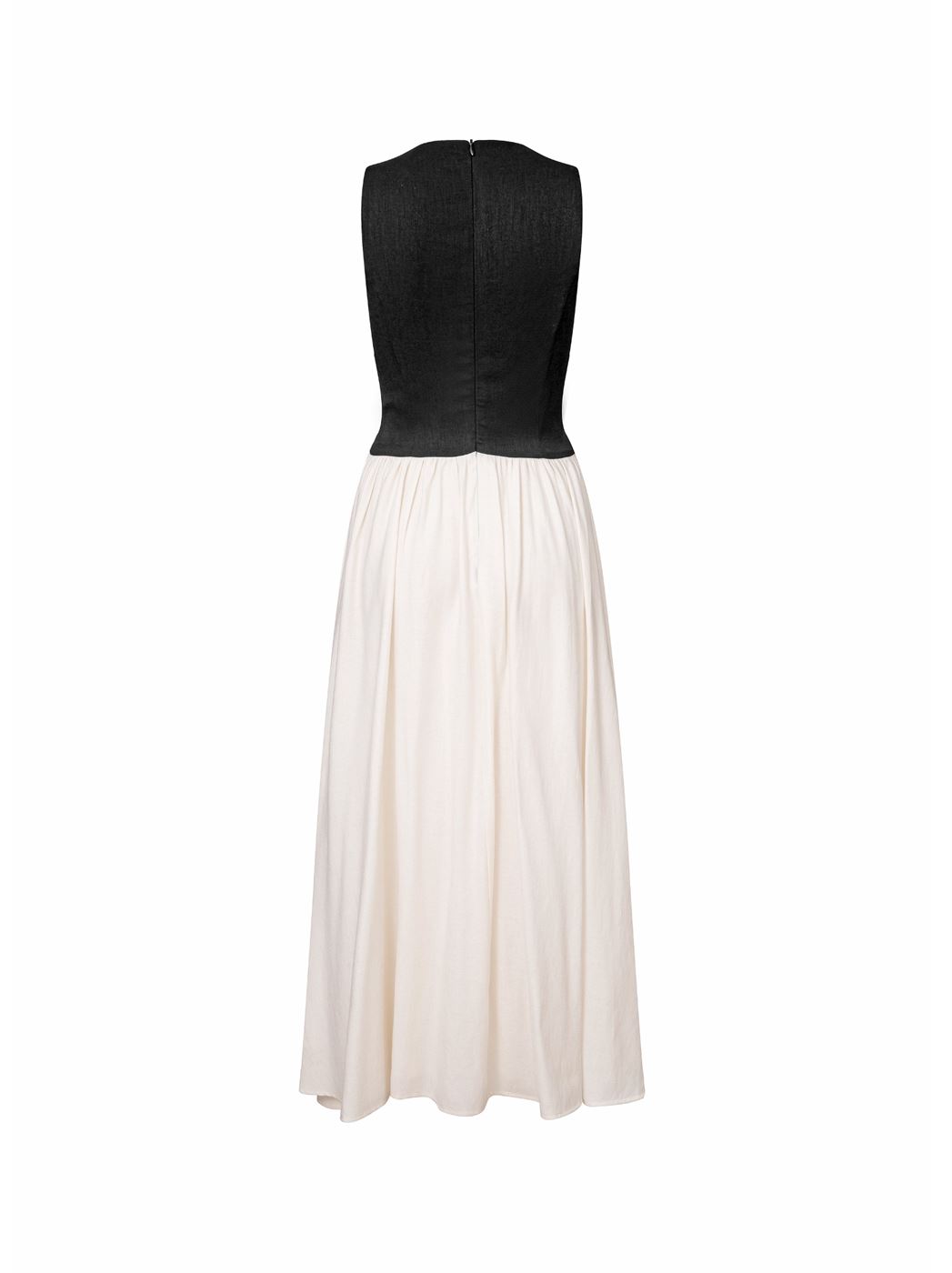 Black & Creme Crepe Dress