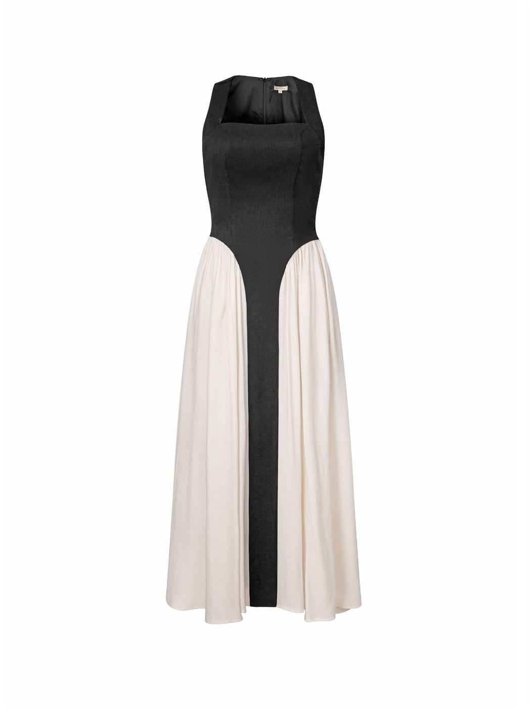Black & Creme Crepe Dress