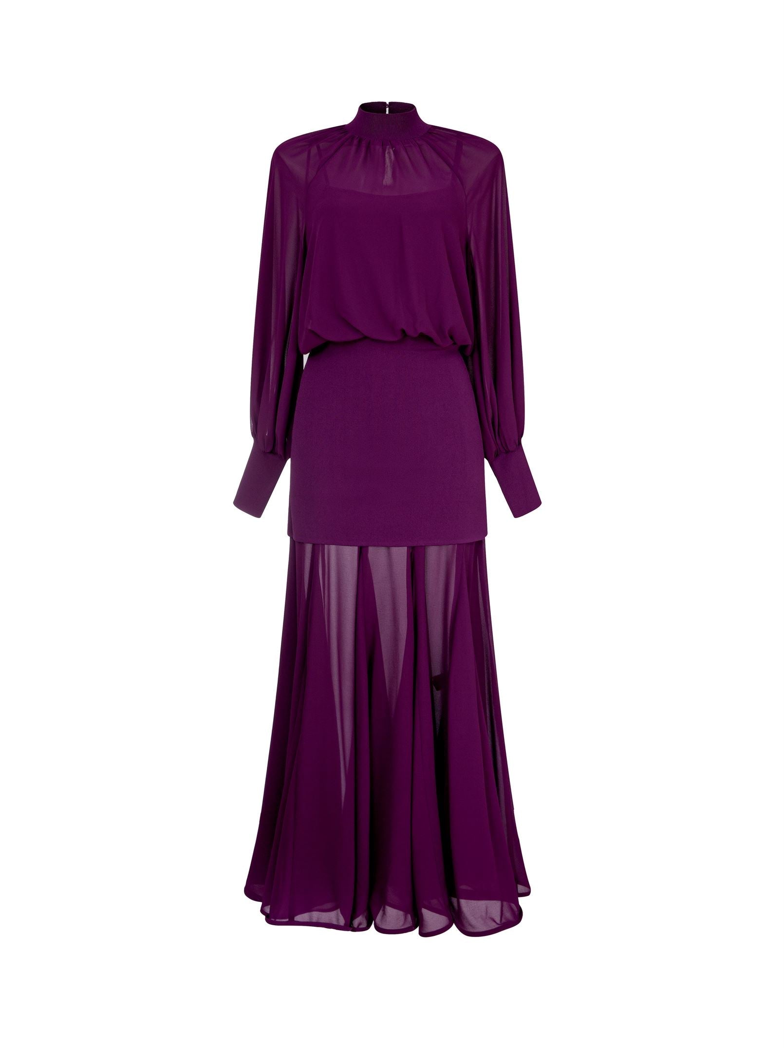 Purple Knit Midi Dress
