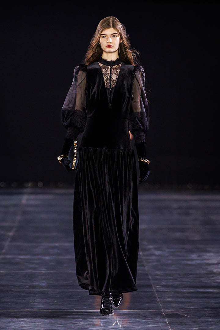 Lace Velvet Evening Dress