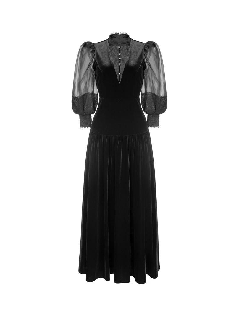 Lace Velvet Evening Dress