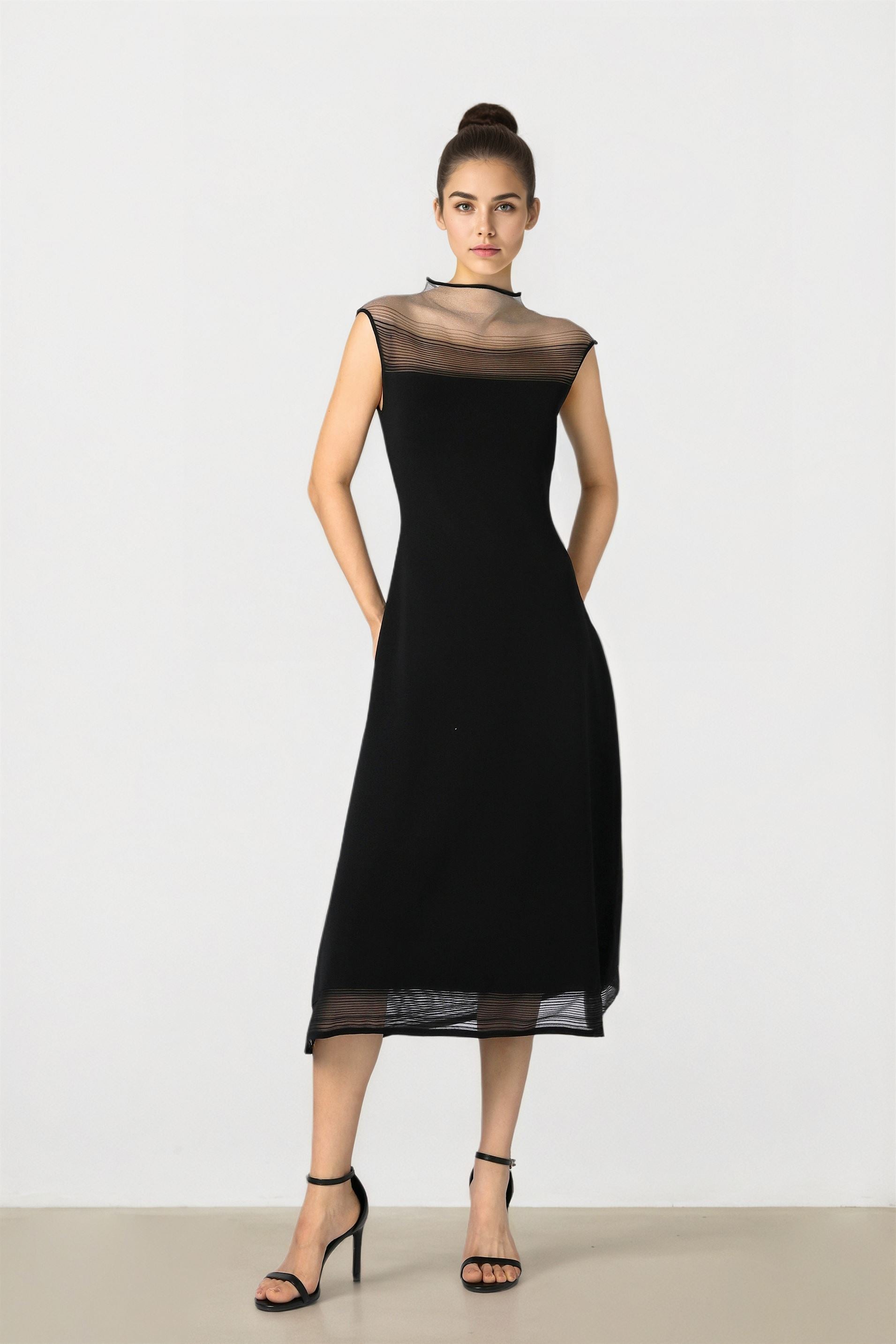 Black Knit Midi Dress