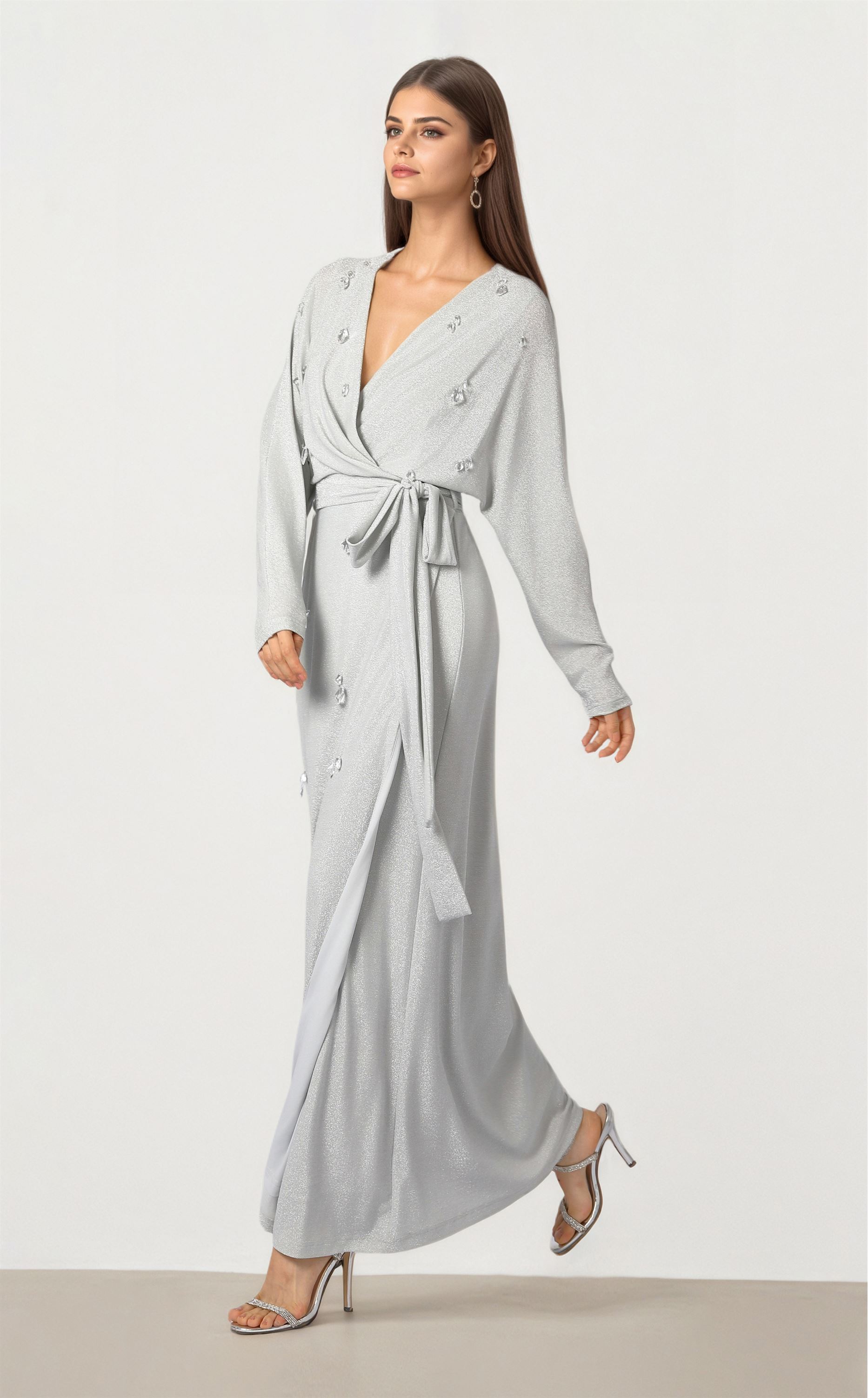Grey Silver Jersey Dress