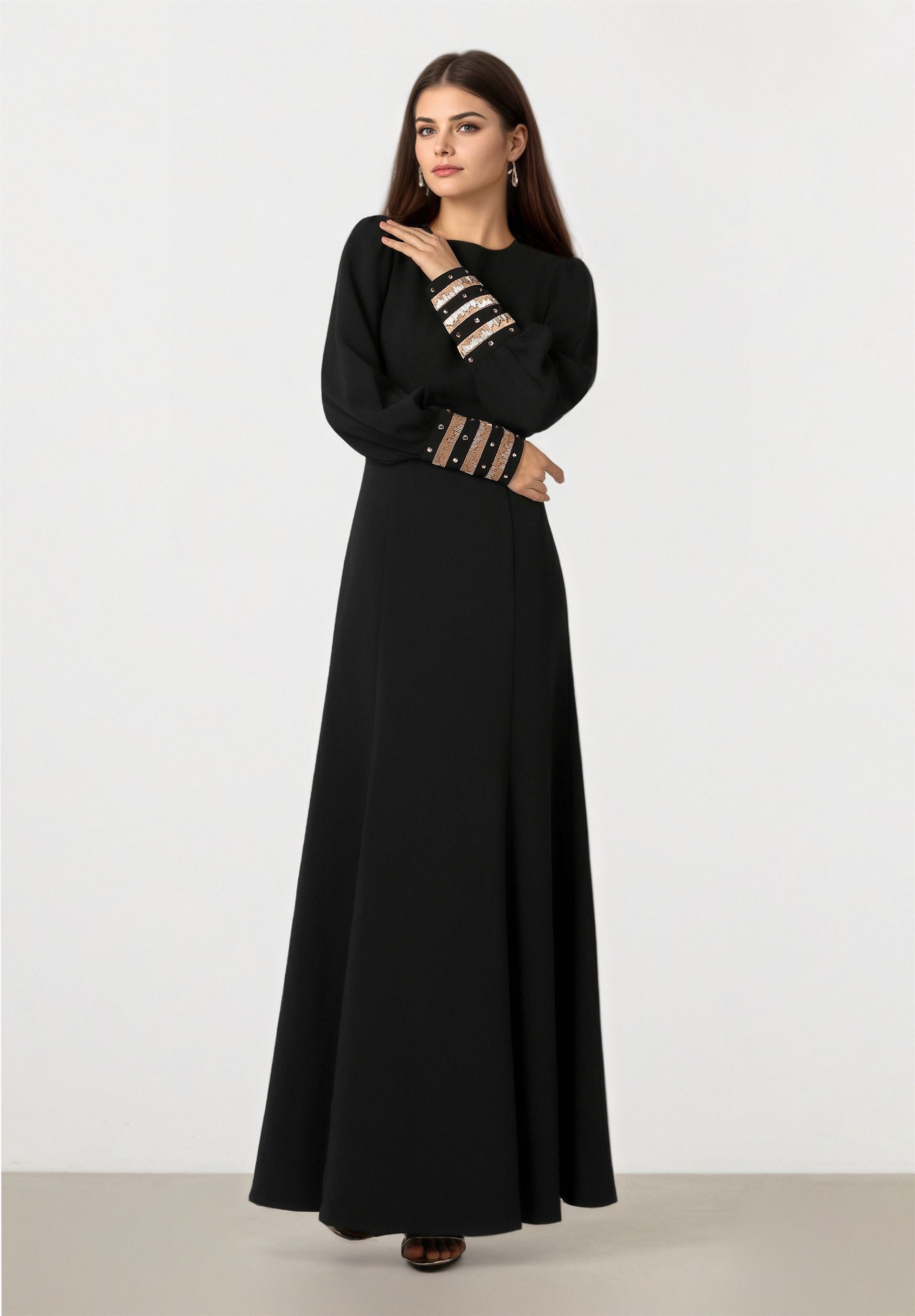 black crepe maxi dress Black Crepe Maxi Dress