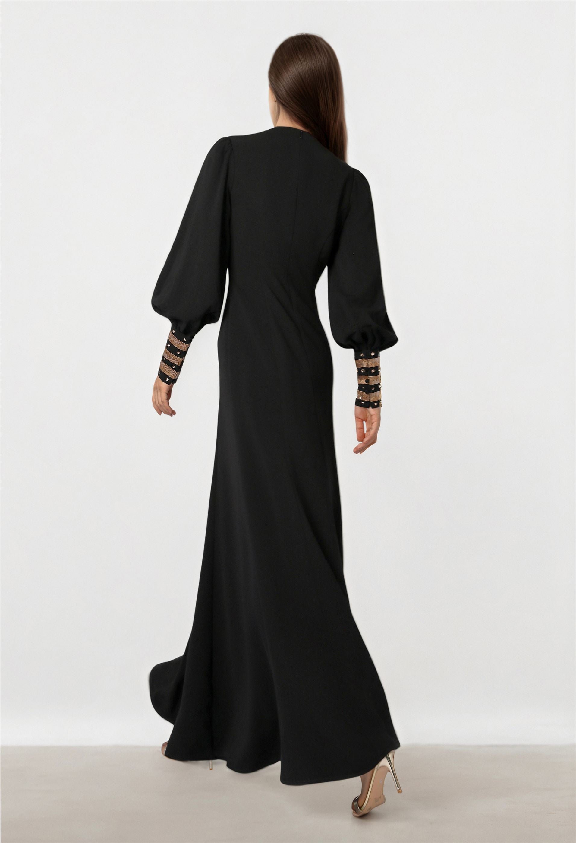Black Crepe Maxi Dress