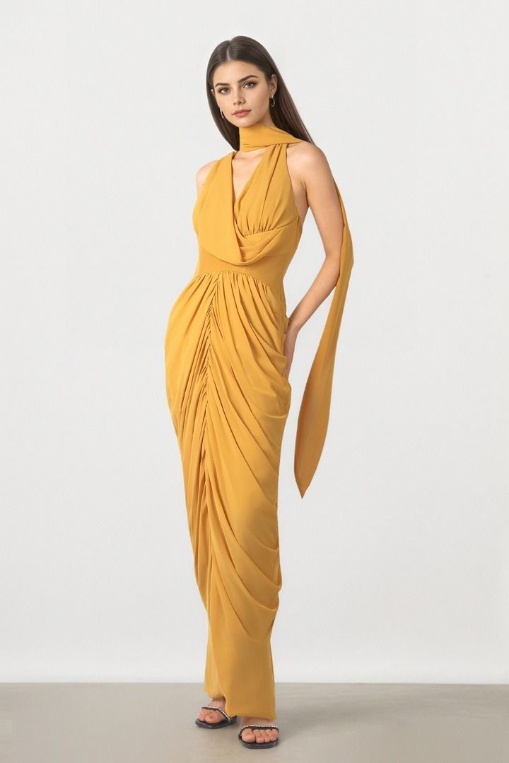 Yellow Chiffon Dress