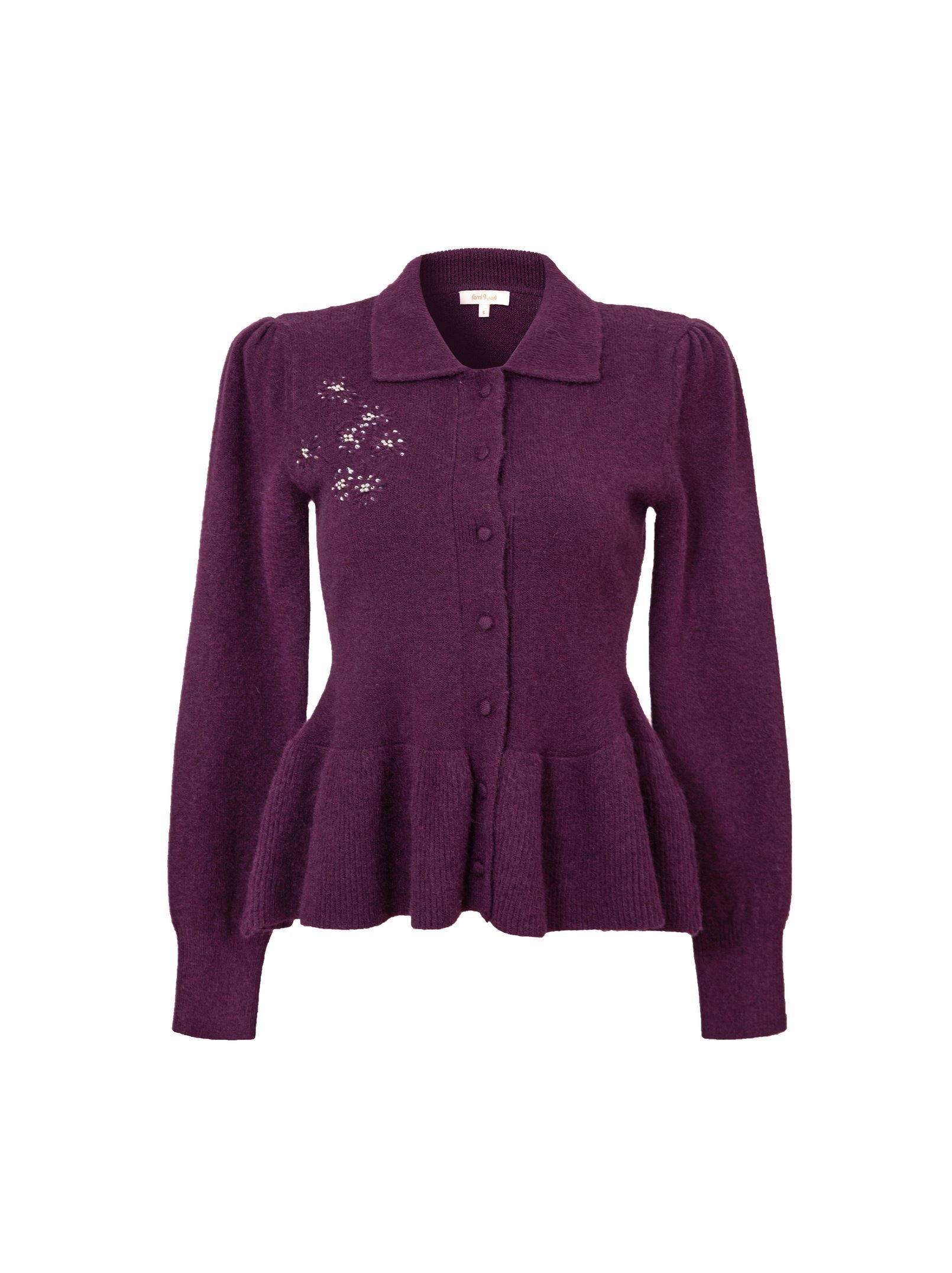 Dark Purple Button Knit