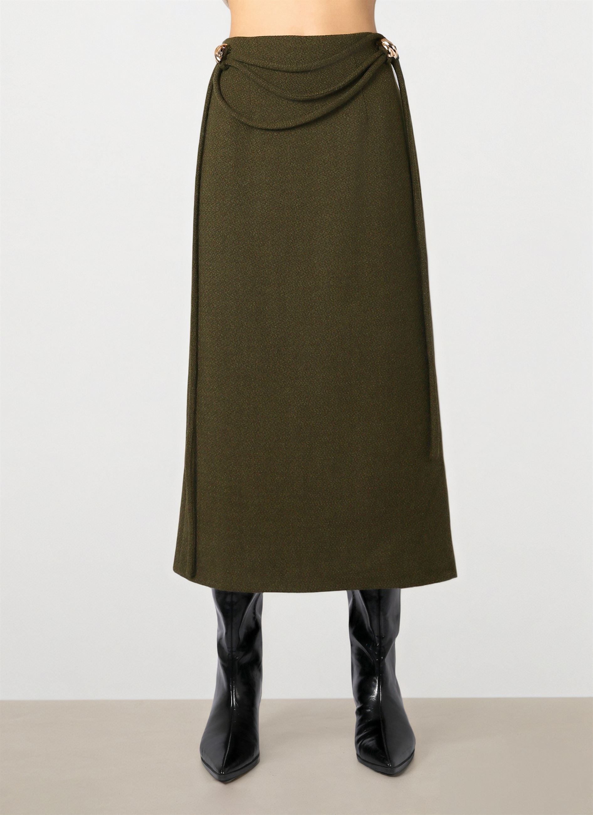 Olive Tweed Skirt