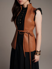 PU Belted Vest